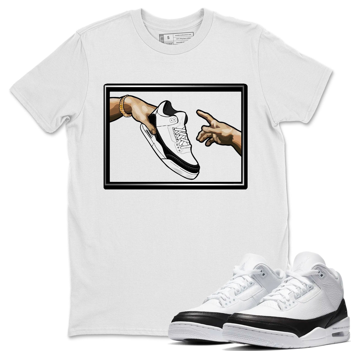 Jordan 3 Fragment Sneaker Matching T-Shirt Adam's Creation Sneaker Tees Jordan 3 Fragment Sneaker Release Tees Crew Neck Tees
