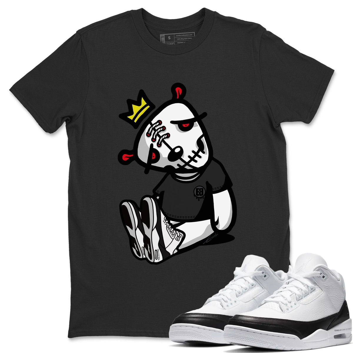 Jordan 3 Fragment Sneaker Matching T-Shirt Dead Dolls Sneaker Tees Jordan 3 Fragment Sneaker Release Tees Crew Neck Tees