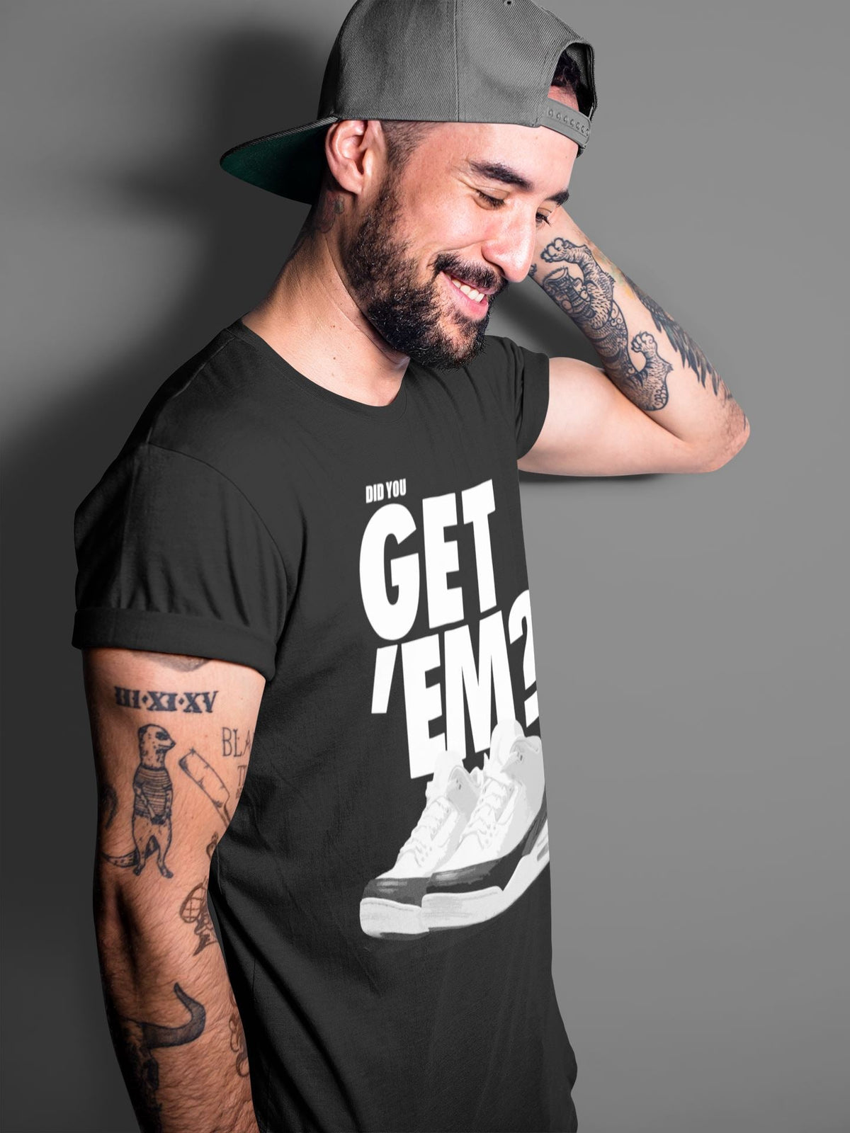 Jordan 3 Fragment Sneaker Matching T-Shirt Did You Get Em SNRT Sneaker Tees Jordan 3 Fragment Drip Gear Zone Crew Neck Tees