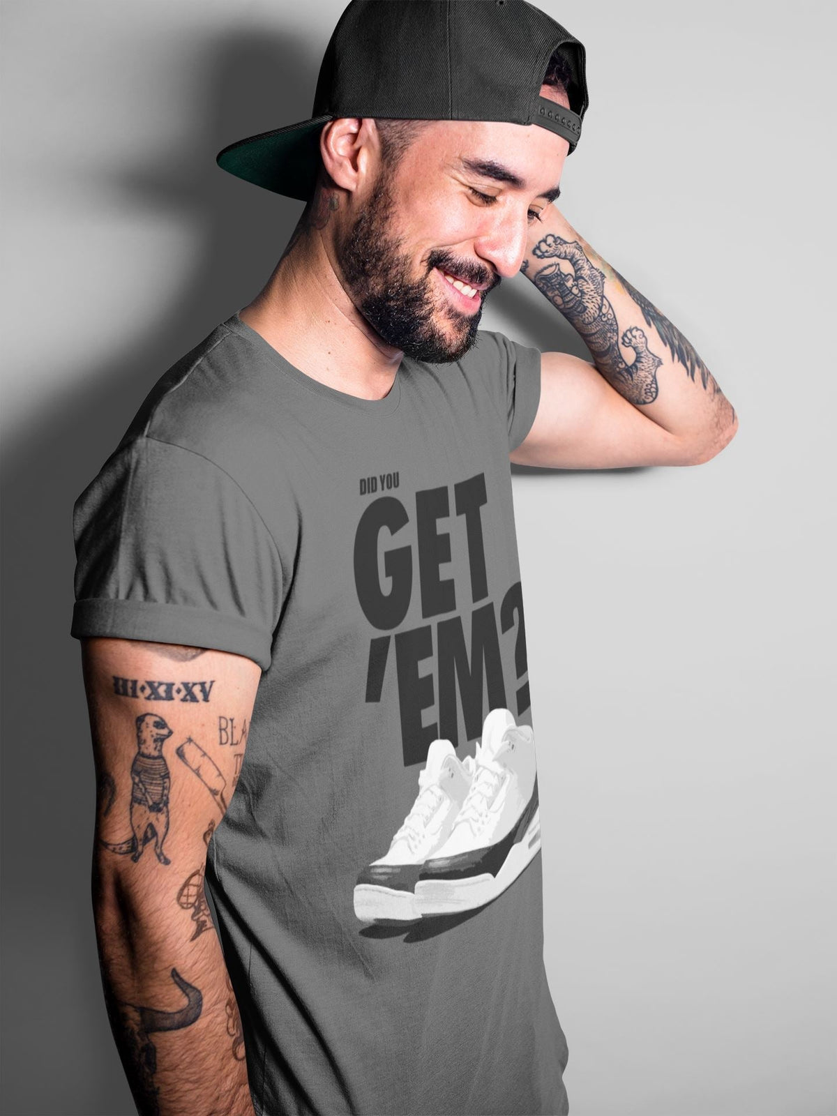 Jordan 3 Fragment Sneaker Matching T-Shirt Did You Get Em SNRT Sneaker Tees Jordan 3 Fragment Drip Gear Zone Crew Neck Tees