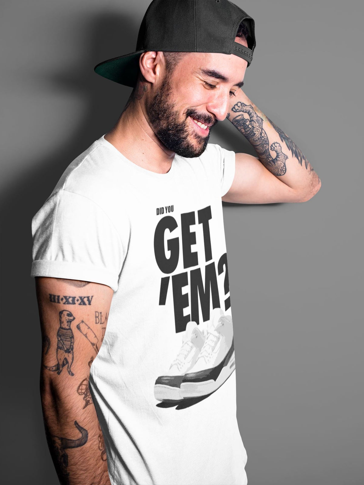 Jordan 3 Fragment Sneaker Matching T-Shirt Did You Get Em SNRT Sneaker Tees Jordan 3 Fragment Drip Gear Zone Crew Neck Tees