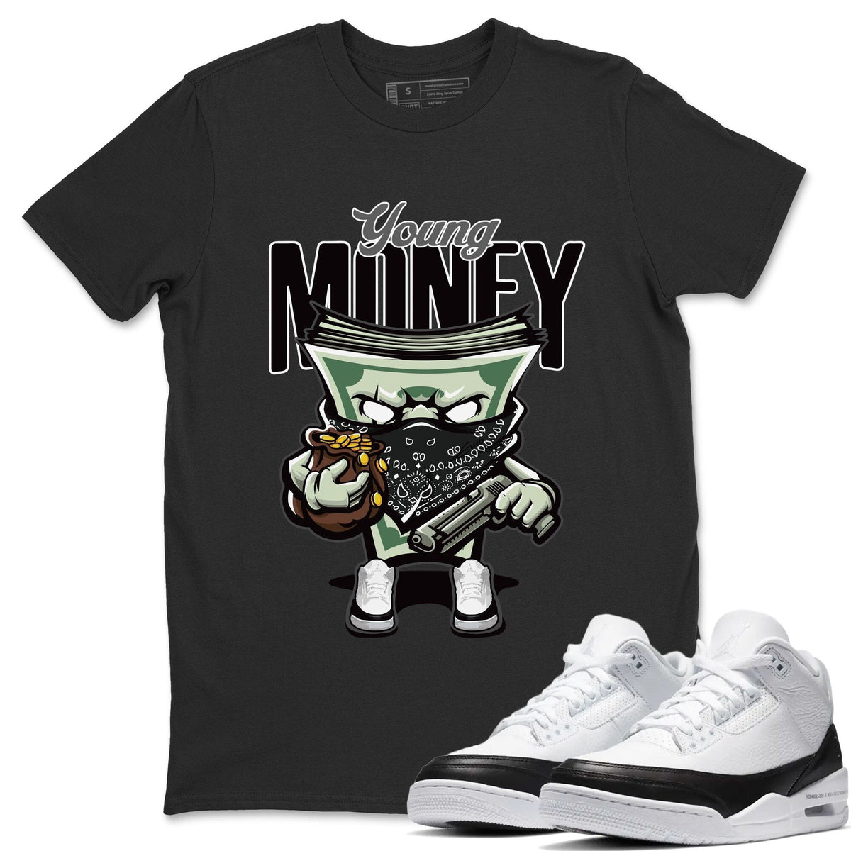 Jordan 3 Fragment Sneaker Matching T-Shirt Young Money Sneaker Tees Jordan 3 Fragment Sneaker Release Tees Crew Neck Tees