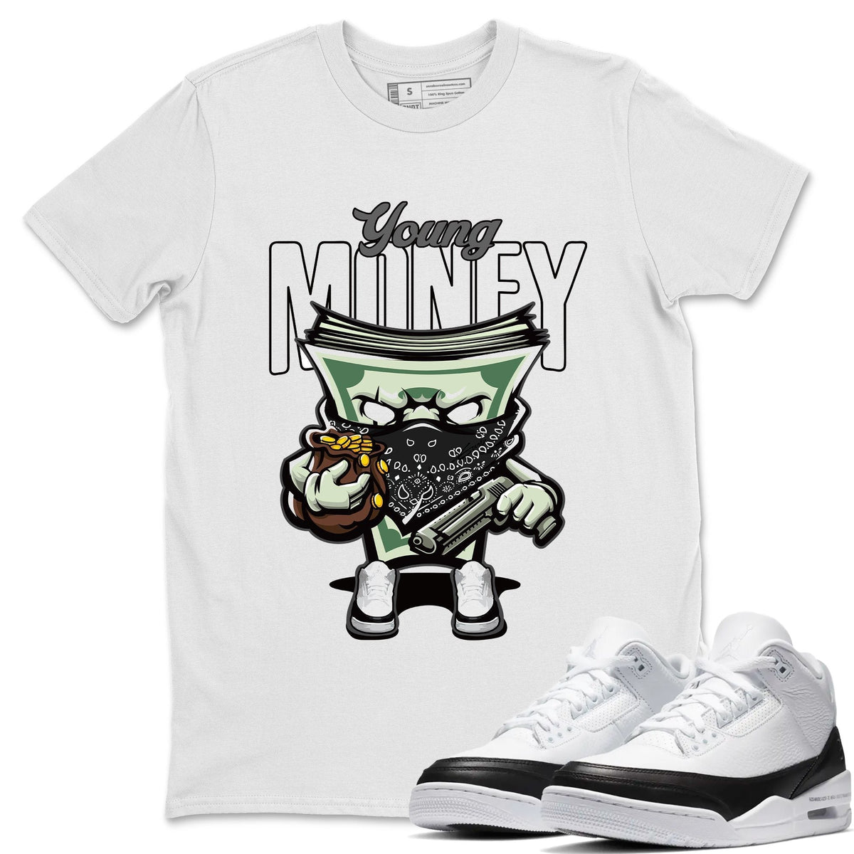 Jordan 3 Fragment Sneaker Matching T-Shirt Young Money Sneaker Tees Jordan 3 Fragment Sneaker Release Tees Crew Neck Tees