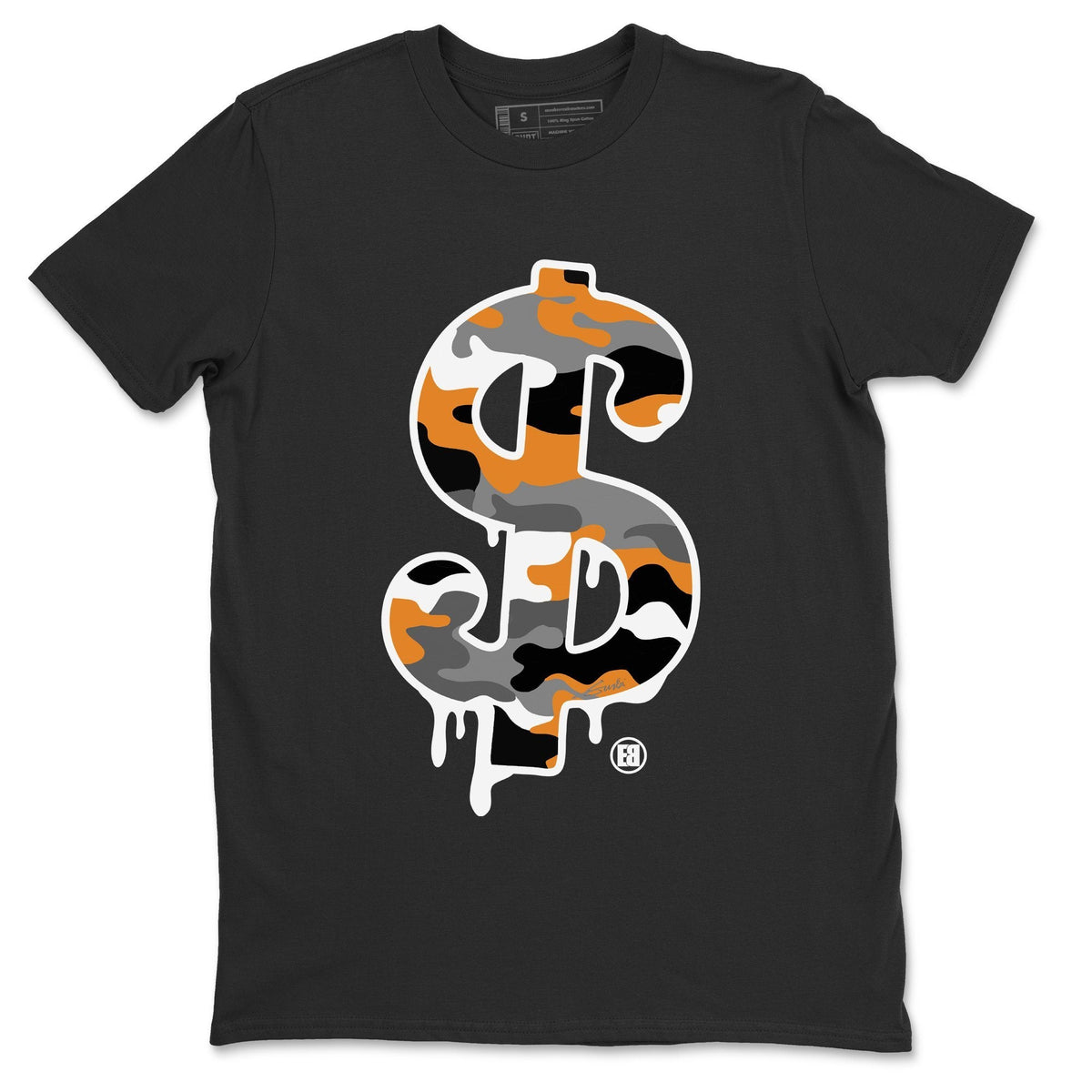 Jordan 3 Laser Orange Sneaker Matching T-Shirt Dollar Camo Sneaker Tees Jordan 3 Laser Orange Sneaker Release Tees Crew Neck Tees