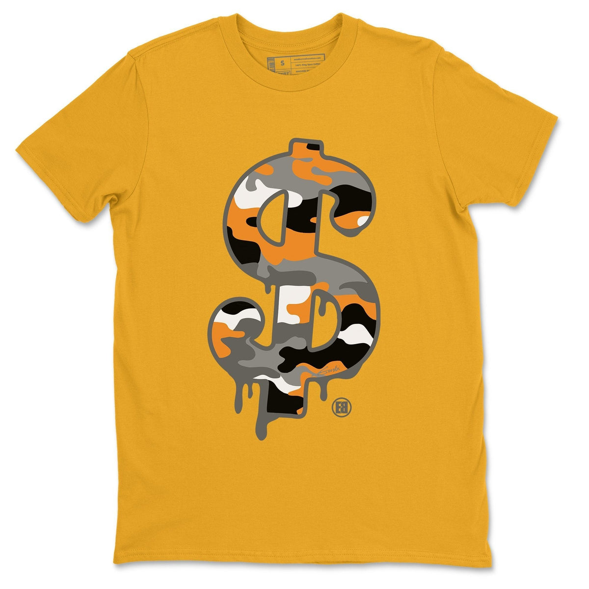 Jordan 3 Laser Orange Sneaker Matching T-Shirt Dollar Camo Sneaker Tees Jordan 3 Laser Orange Sneaker Release Tees Crew Neck Tees