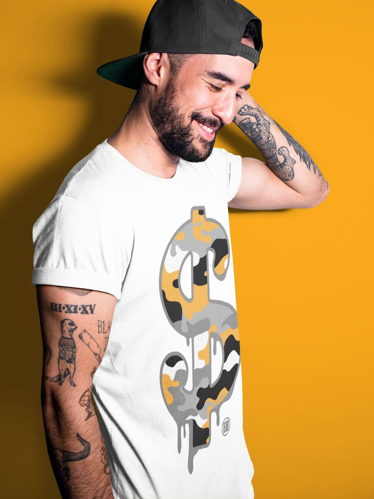 Jordan 3 Laser Orange Sneaker Matching T-Shirt Dollar Camo Sneaker Tees Jordan 3 Laser Orange Sneaker Release Tees Crew Neck Tees