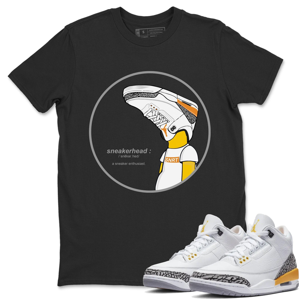 Jordan 3 Laser Orange Sneaker Matching T-Shirt Sneakerhead Sneaker Tees Jordan 3 Laser Orange Sneaker Release Tees Crew Neck Tees