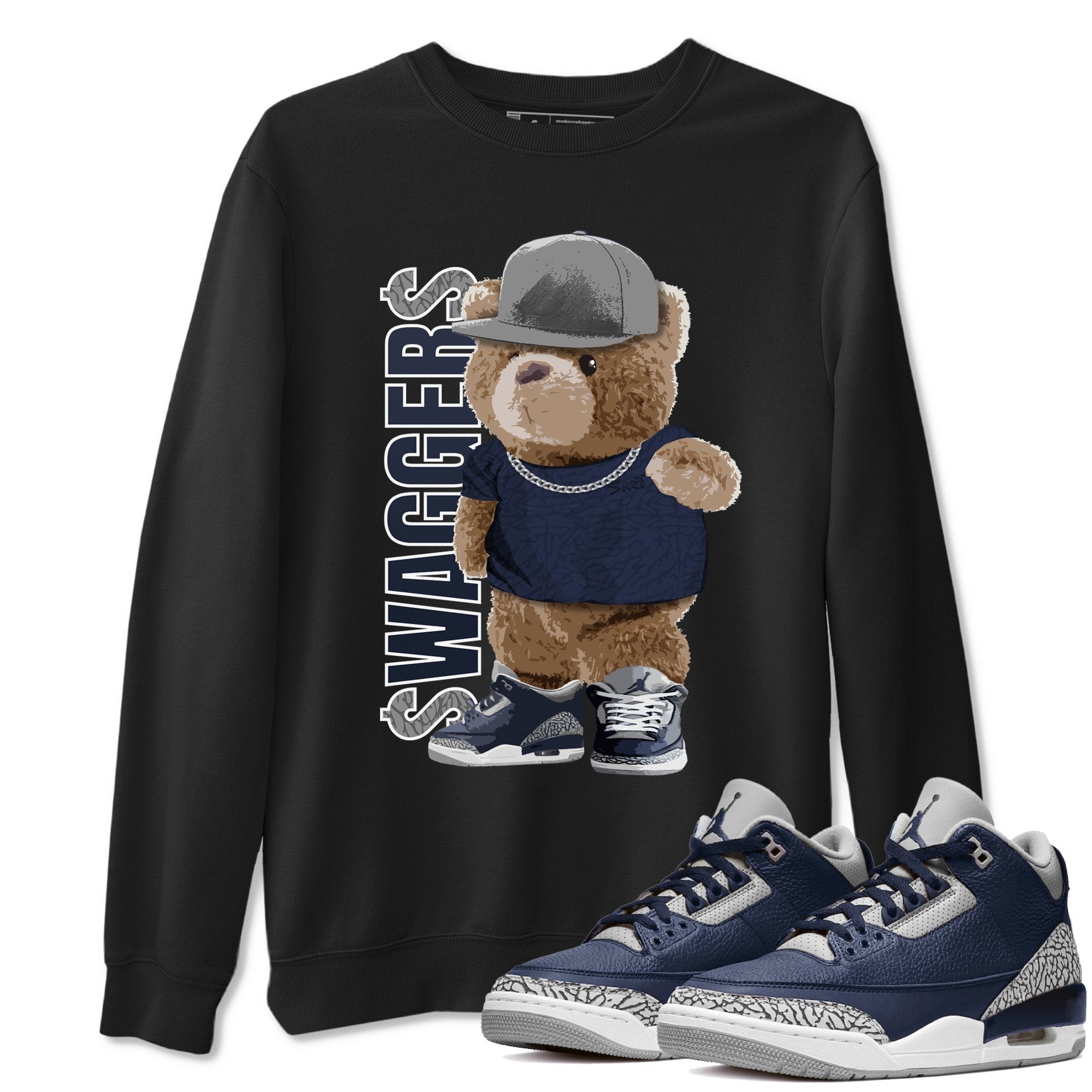 Jordan 3 Midnight Navy Shirt To Match Jordans Bear Swaggers Sneaker Tees Jordan 3 Midnight Navy Drip Gear Zone Sneaker Matching Clothing Unisex Shirts