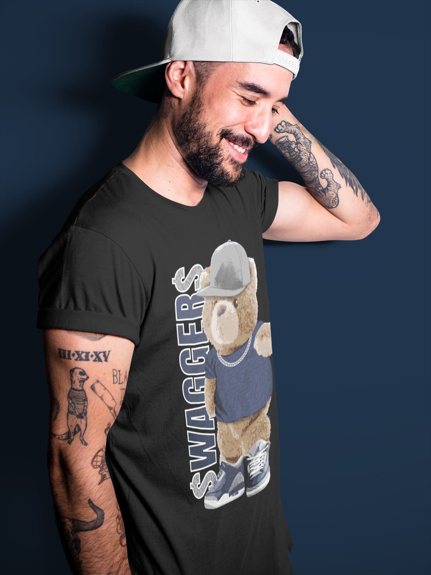 Jordan 3 Midnight Navy Shirt To Match Jordans Bear Swaggers Sneaker Tees Jordan 3 Midnight Navy Drip Gear Zone Sneaker Matching Clothing Unisex Shirts