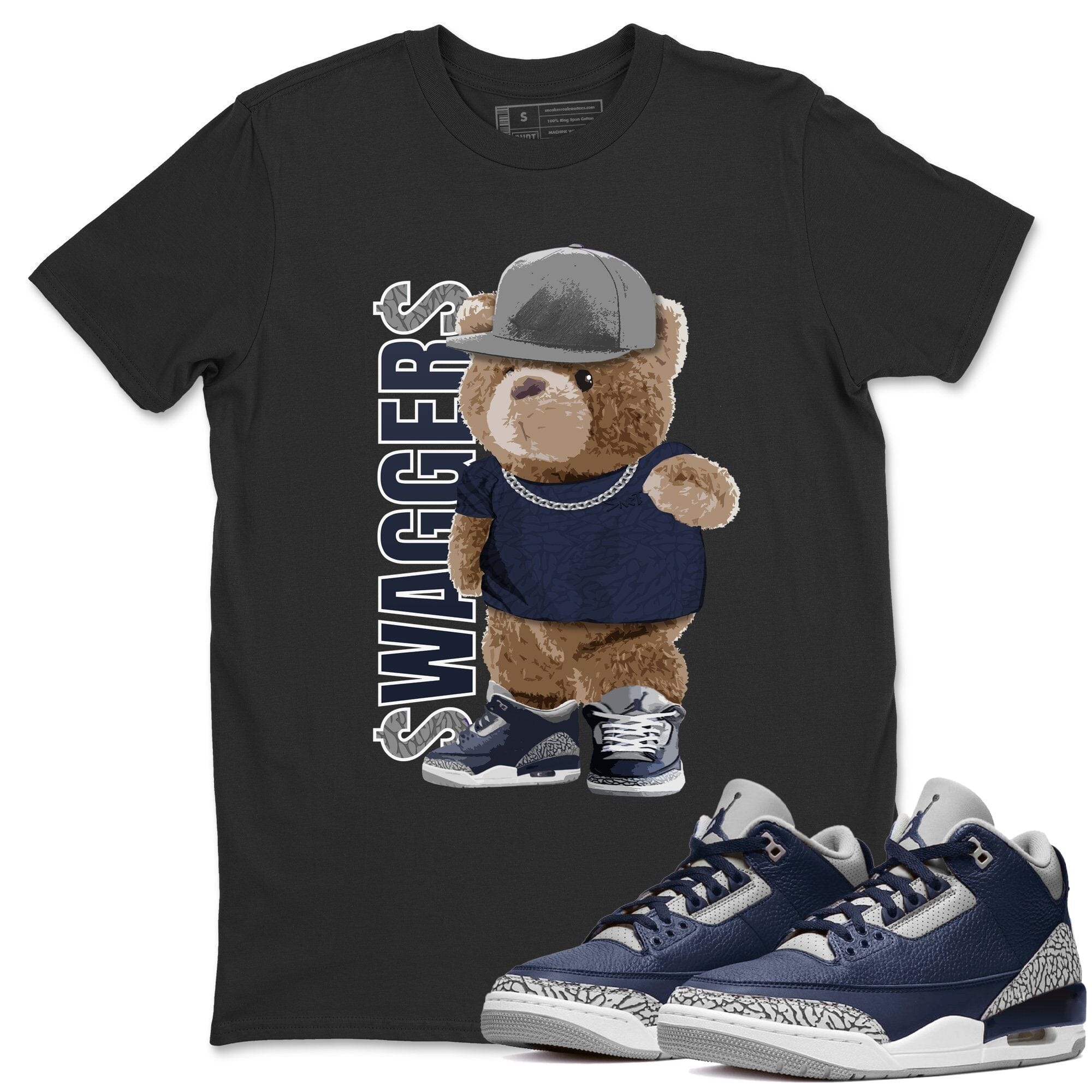 Jordan 3 Midnight Navy Shirt To Match Jordans Bear Swaggers Sneaker Tees Jordan 3 Midnight Navy Drip Gear Zone Sneaker Matching Clothing Unisex Shirts