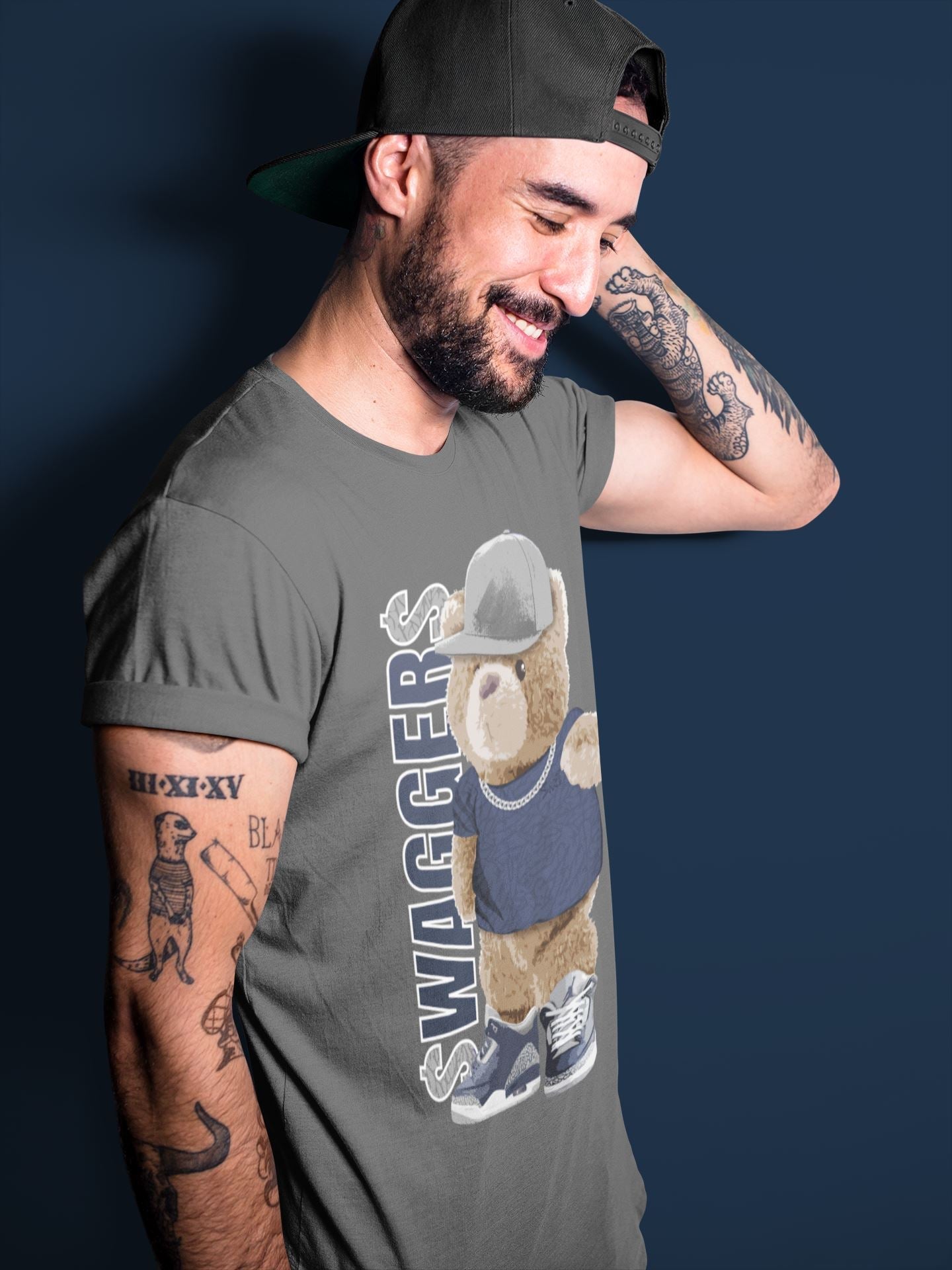 Jordan 3 Midnight Navy Shirt To Match Jordans Bear Swaggers Sneaker Tees Jordan 3 Midnight Navy Drip Gear Zone Sneaker Matching Clothing Unisex Shirts