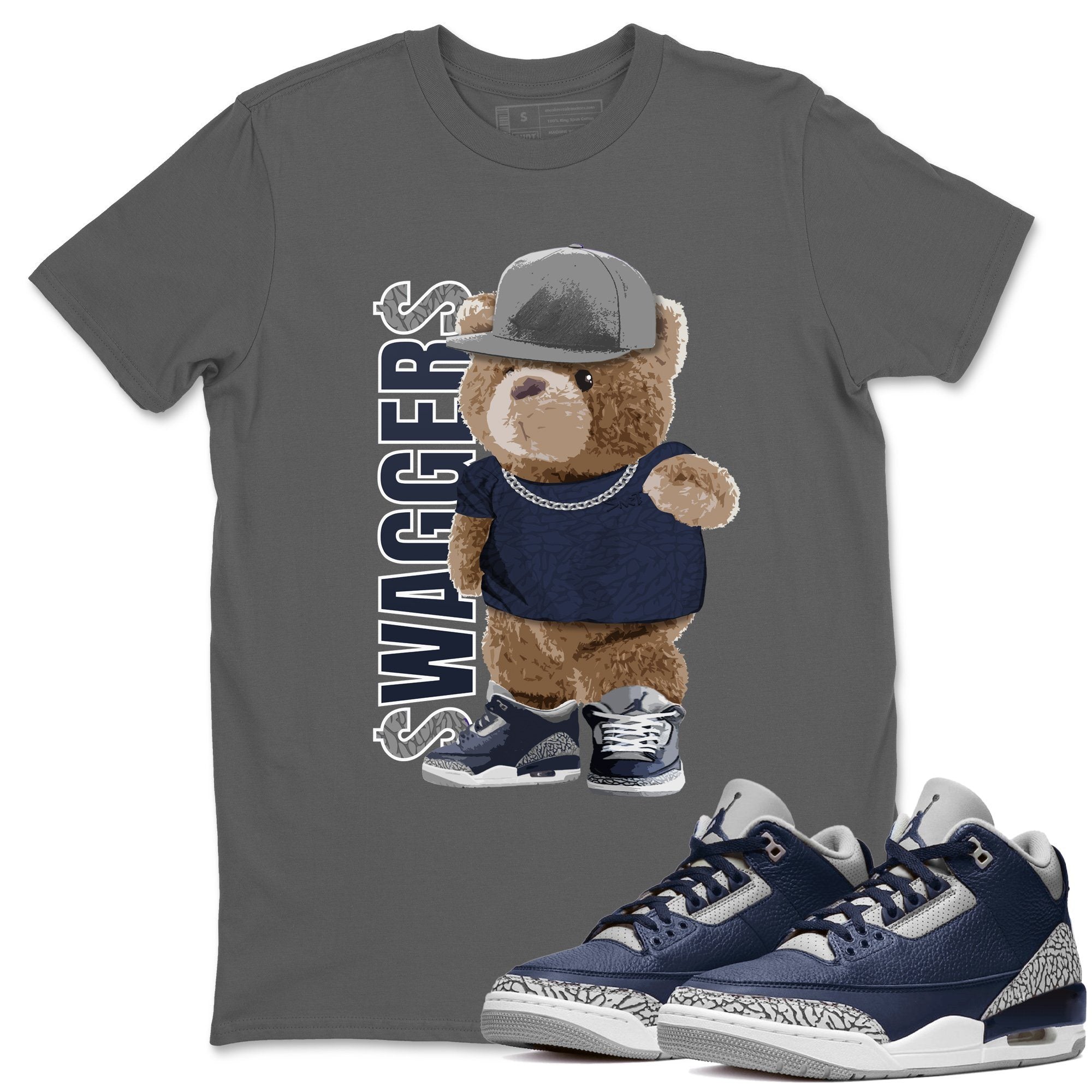 Jordan 3 Midnight Navy Shirt To Match Jordans Bear Swaggers Sneaker Tees Jordan 3 Midnight Navy Drip Gear Zone Sneaker Matching Clothing Unisex Shirts
