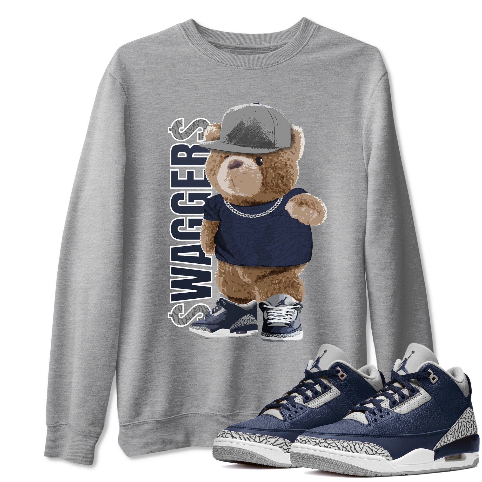 Jordan 3 Midnight Navy Shirt To Match Jordans Bear Swaggers Sneaker Tees Jordan 3 Midnight Navy Drip Gear Zone Sneaker Matching Clothing Unisex Shirts