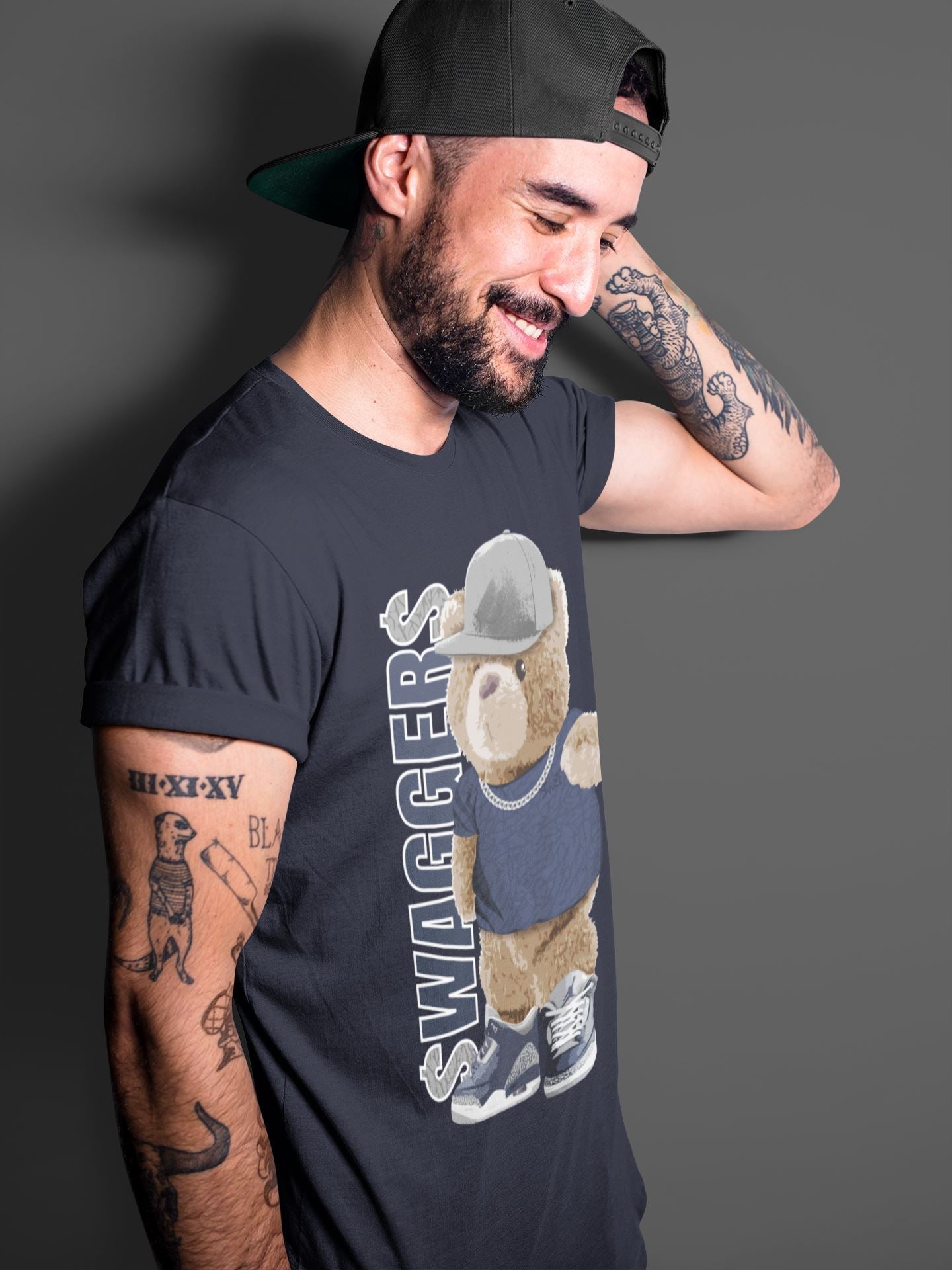 Jordan 3 Midnight Navy Shirt To Match Jordans Bear Swaggers Sneaker Tees Jordan 3 Midnight Navy Drip Gear Zone Sneaker Matching Clothing Unisex Shirts