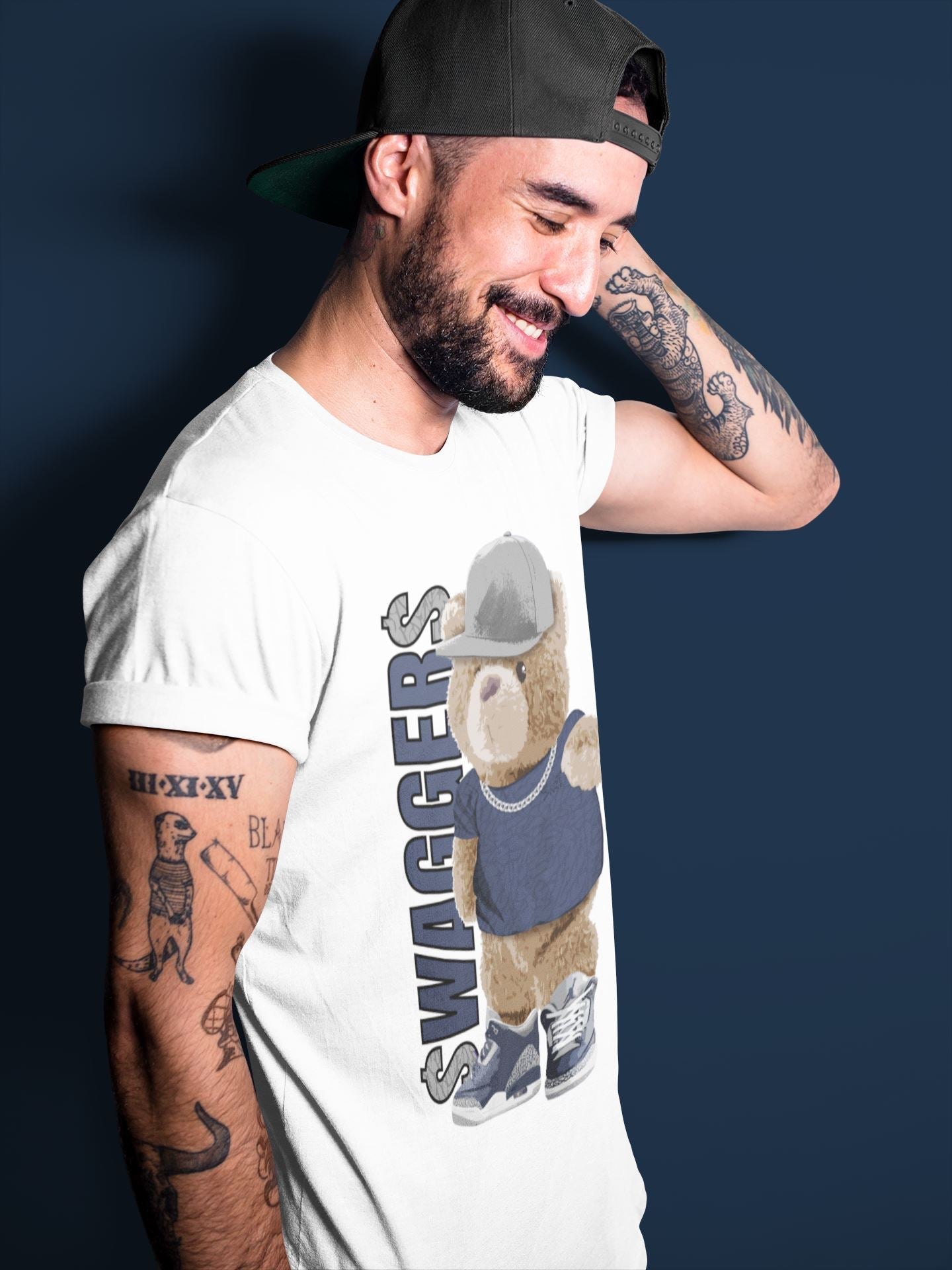 Jordan 3 Midnight Navy Shirt To Match Jordans Bear Swaggers Sneaker Tees Jordan 3 Midnight Navy Drip Gear Zone Sneaker Matching Clothing Unisex Shirts