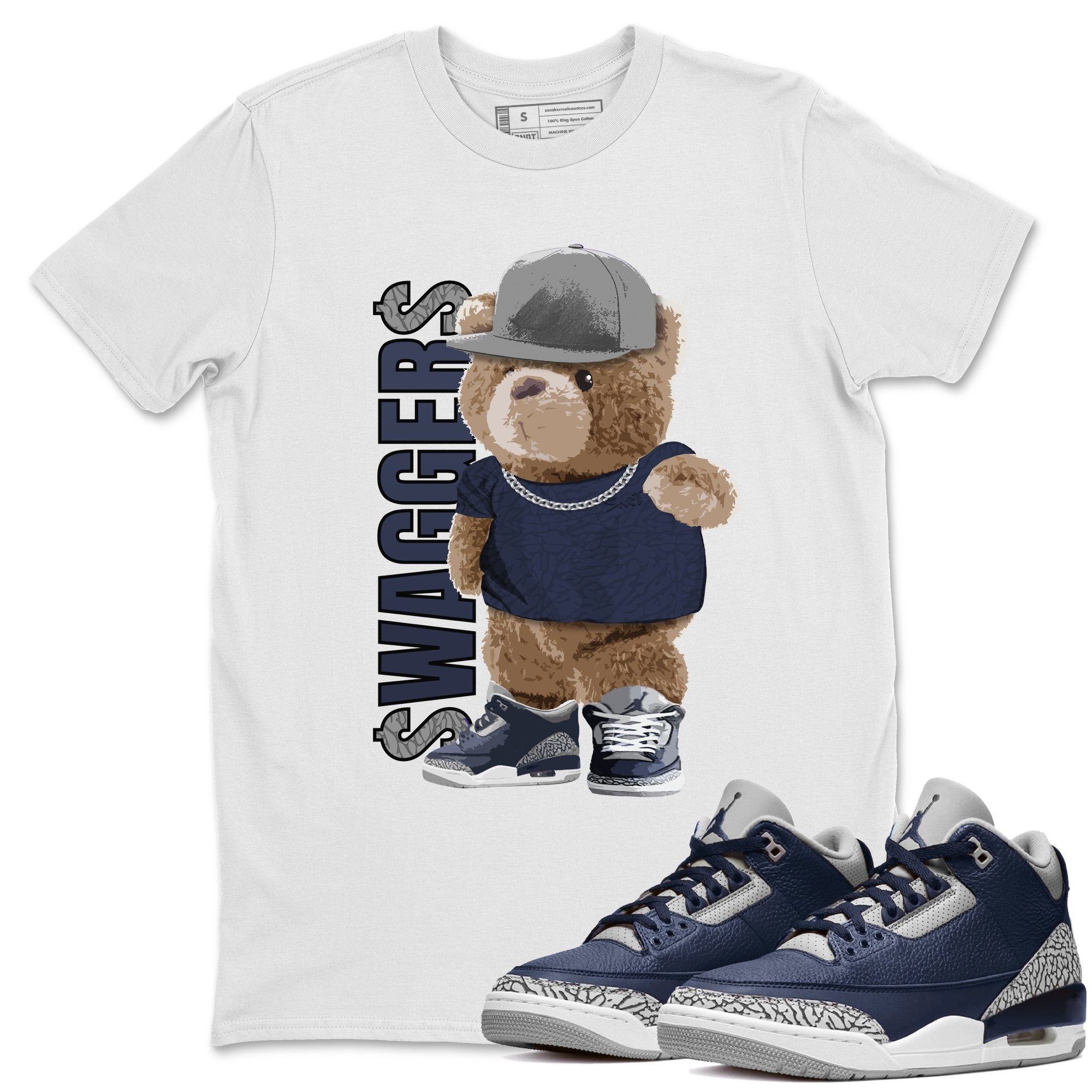 Jordan 3 Midnight Navy Shirt To Match Jordans Bear Swaggers Sneaker Tees Jordan 3 Midnight Navy Drip Gear Zone Sneaker Matching Clothing Unisex Shirts