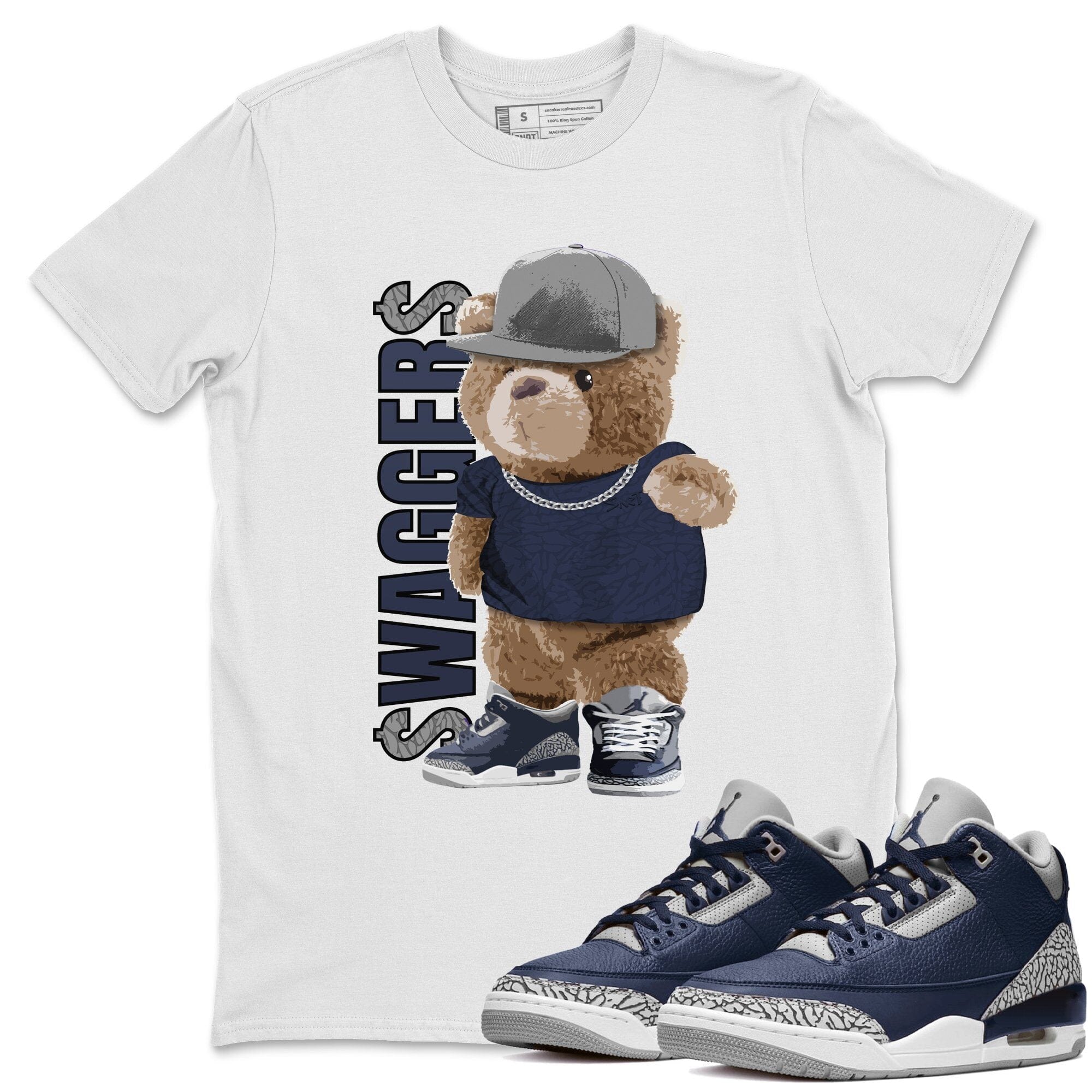 Jordan 3 Midnight Navy Shirt To Match Jordans Bear Swaggers Sneaker Tees Jordan 3 Midnight Navy Drip Gear Zone Sneaker Matching Clothing Unisex Shirts