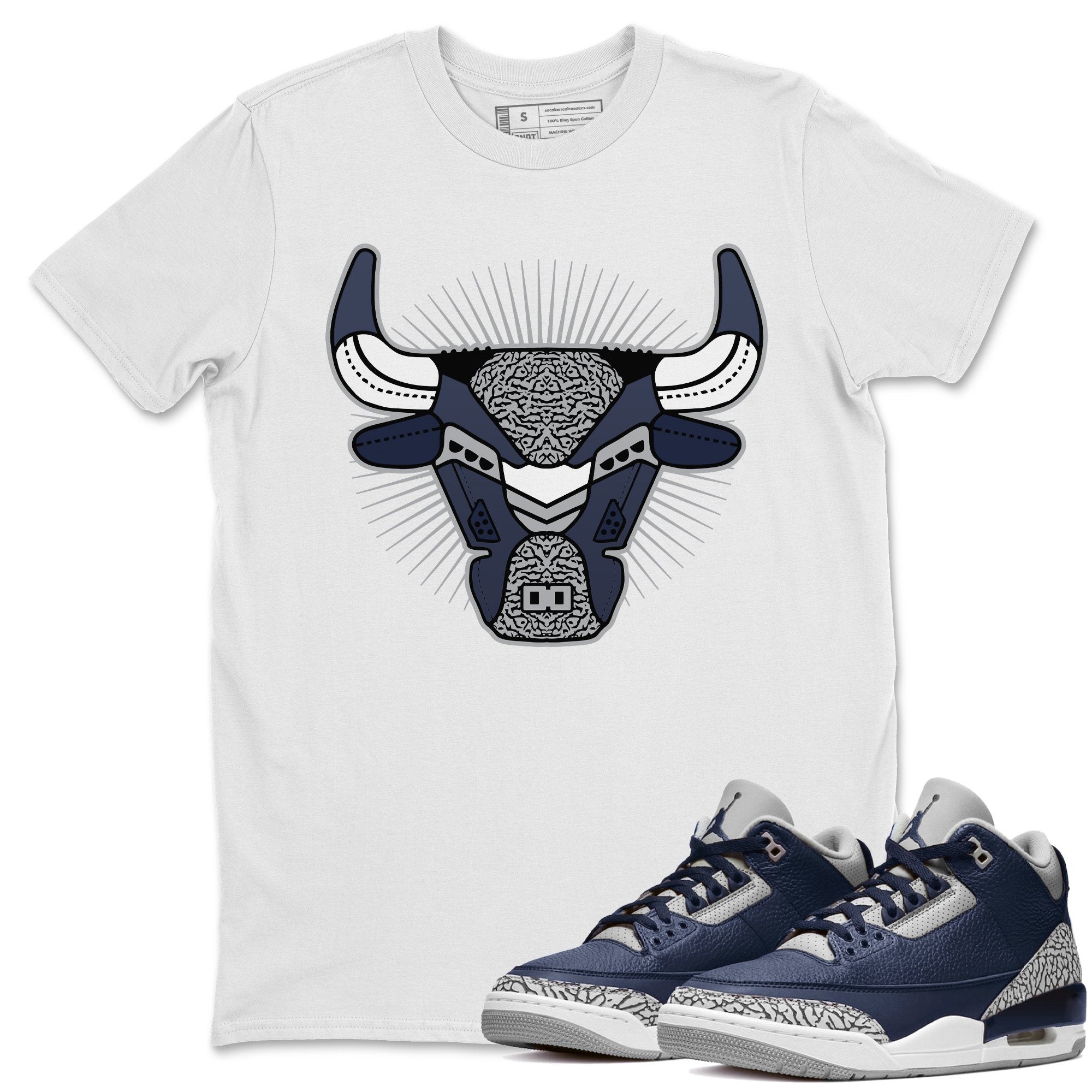 Jordan 3 Midnight Navy Shirt To Match Jordans Bull Head Sneaker Tees Jordan 3 Midnight Navy Drip Gear Zone Sneaker Matching Clothing Unisex Shirts