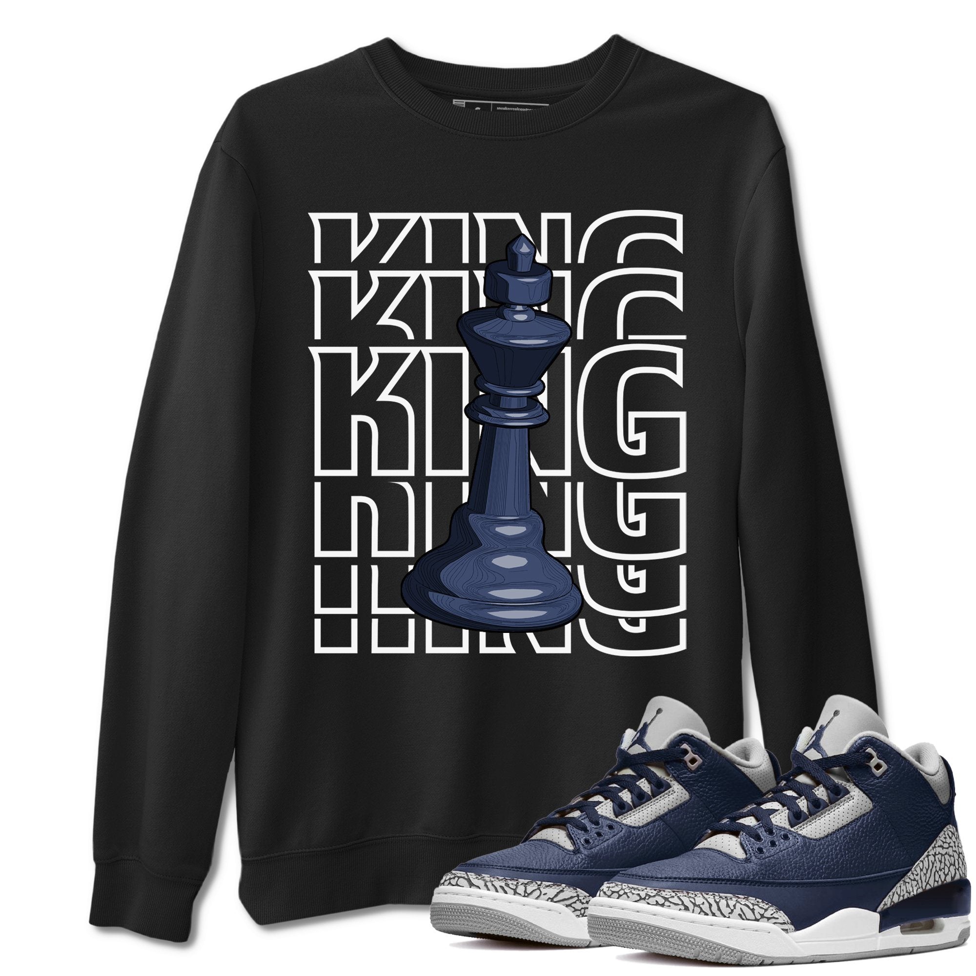 Jordan 3 Midnight Navy Shirt To Match Jordans King Sneaker Tees Jordan 3 Midnight Navy Drip Gear Zone Sneaker Matching Clothing Unisex Shirts