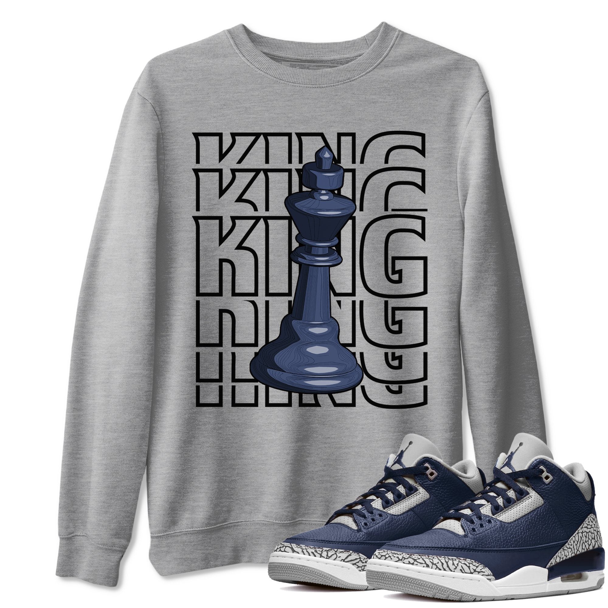 Jordan 3 Midnight Navy Shirt To Match Jordans King Sneaker Tees Jordan 3 Midnight Navy Drip Gear Zone Sneaker Matching Clothing Unisex Shirts