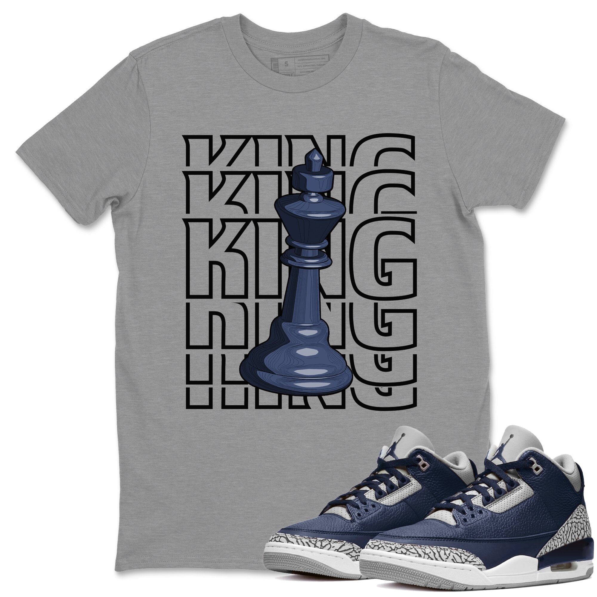 Jordan 3 Midnight Navy Shirt To Match Jordans King Sneaker Tees Jordan 3 Midnight Navy Drip Gear Zone Sneaker Matching Clothing Unisex Shirts