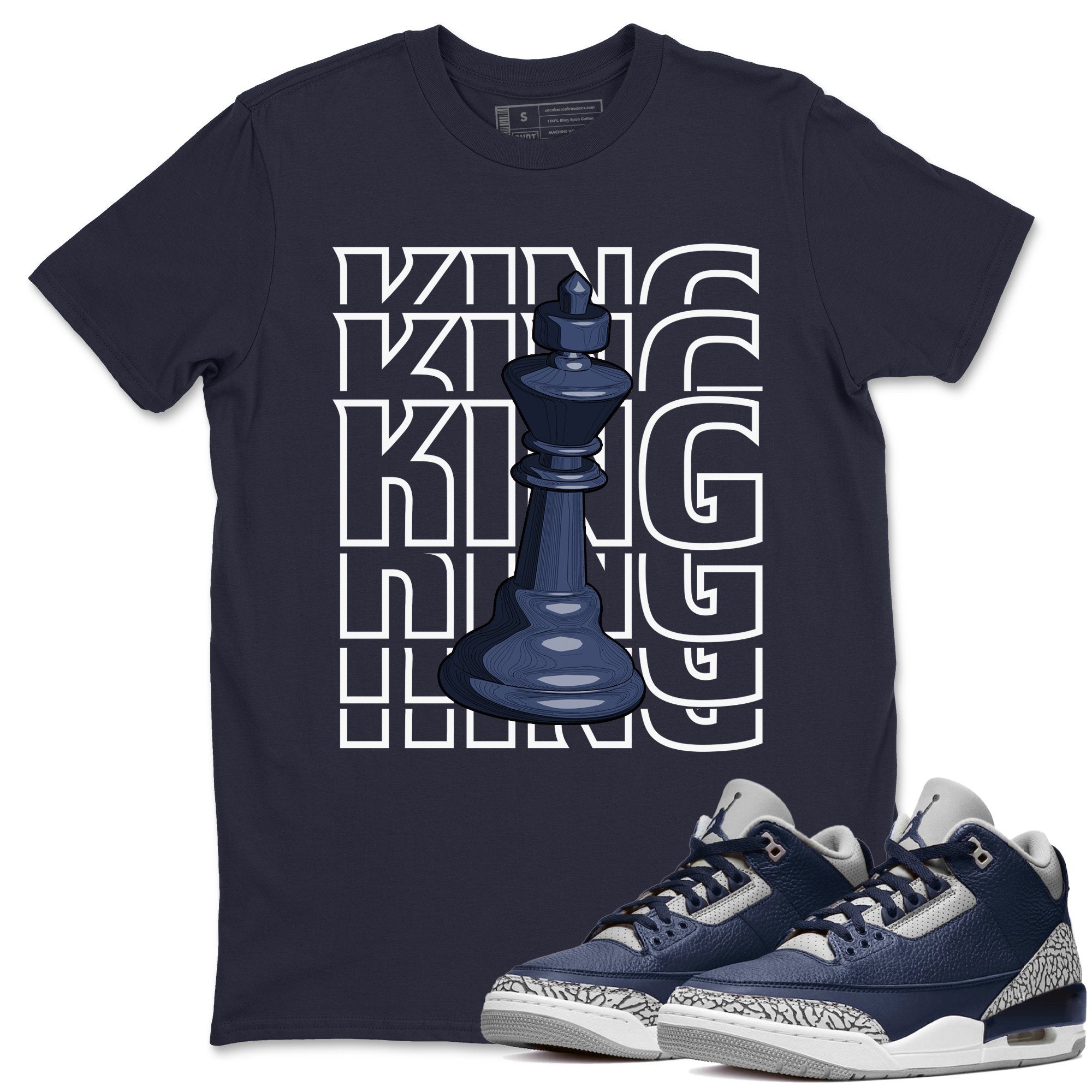 Jordan 3 Midnight Navy Shirt To Match Jordans King Sneaker Tees Jordan 3 Midnight Navy Drip Gear Zone Sneaker Matching Clothing Unisex Shirts