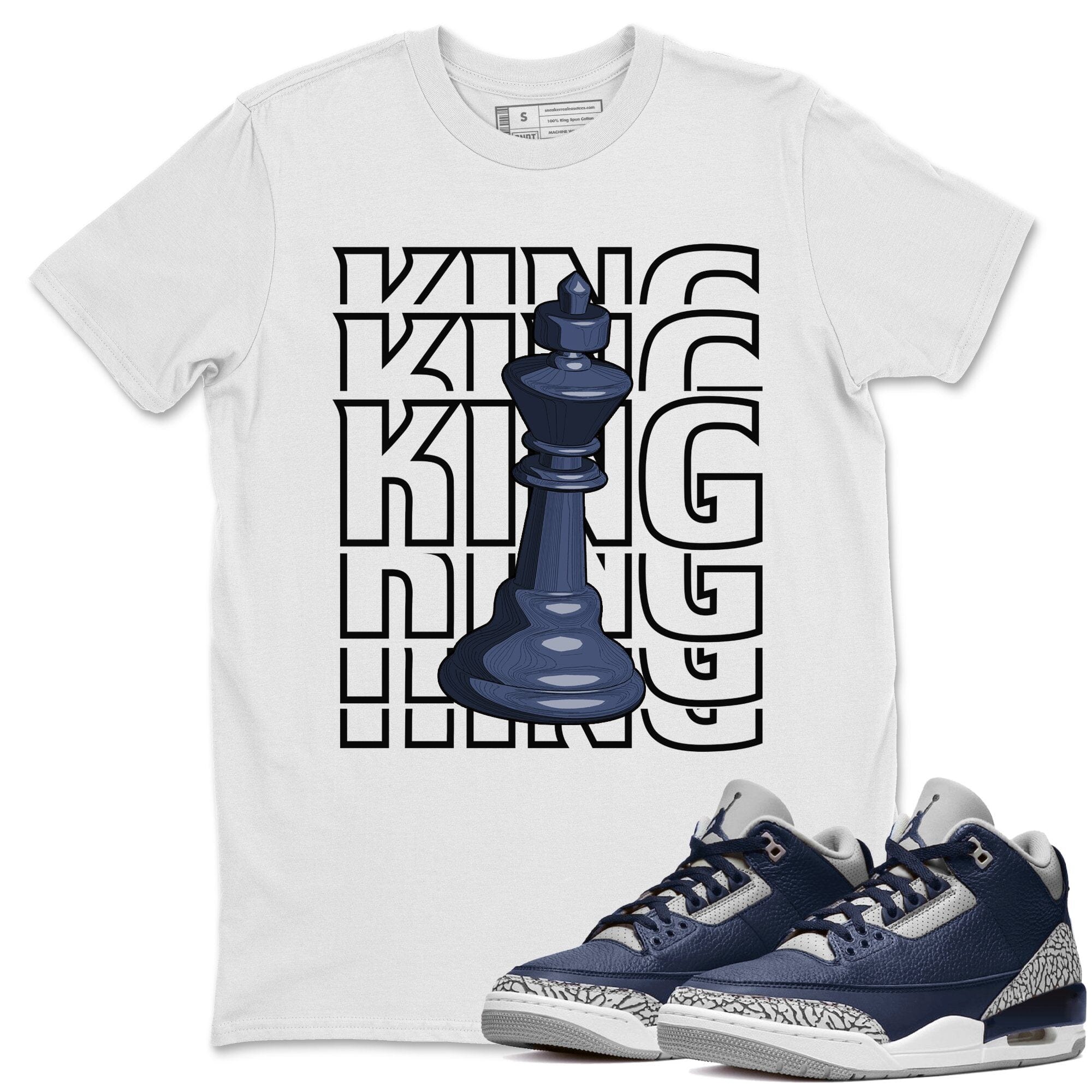 Jordan 3 Midnight Navy Shirt To Match Jordans King Sneaker Tees Jordan 3 Midnight Navy Drip Gear Zone Sneaker Matching Clothing Unisex Shirts