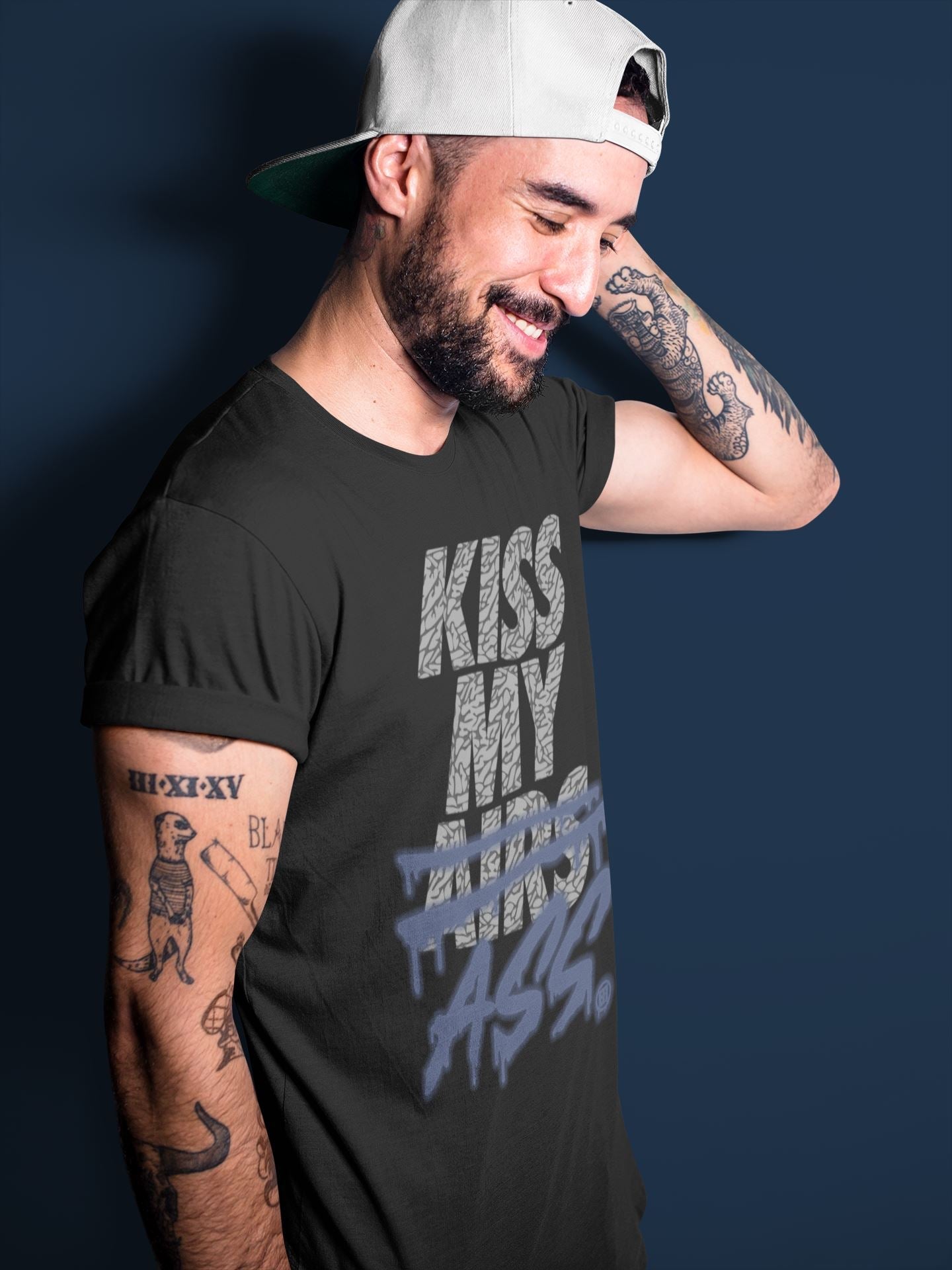 Jordan 3 Midnight Navy Shirt To Match Jordans Kiss My Ass Sneaker Tees Jordan 3 Midnight Navy Drip Gear Zone Sneaker Matching Clothing Unisex Shirts