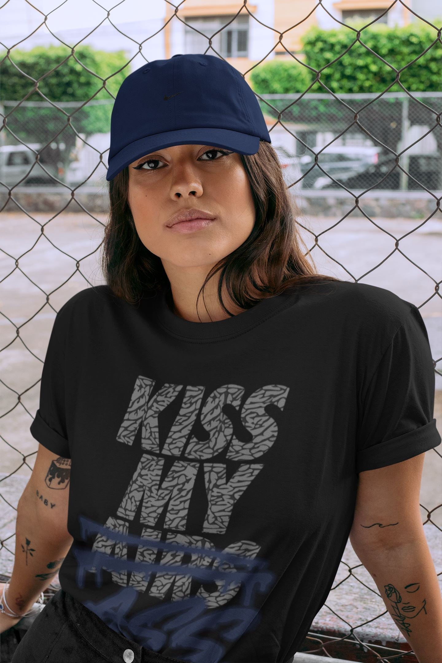 Jordan 3 Midnight Navy Shirt To Match Jordans Kiss My Ass Sneaker Tees Jordan 3 Midnight Navy Drip Gear Zone Sneaker Matching Clothing Unisex Shirts
