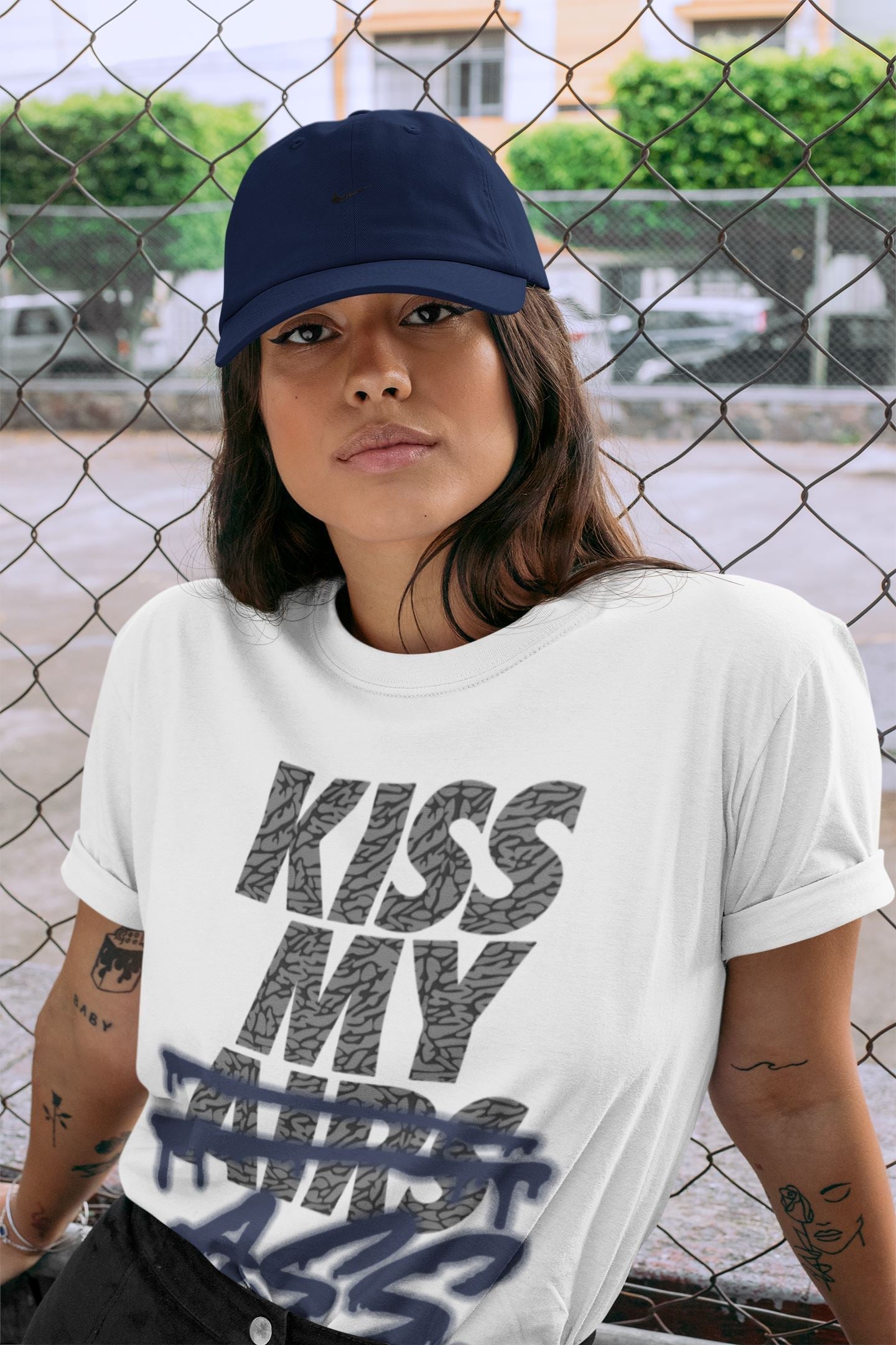 Jordan 3 Midnight Navy Shirt To Match Jordans Kiss My Ass Sneaker Tees Jordan 3 Midnight Navy Drip Gear Zone Sneaker Matching Clothing Unisex Shirts