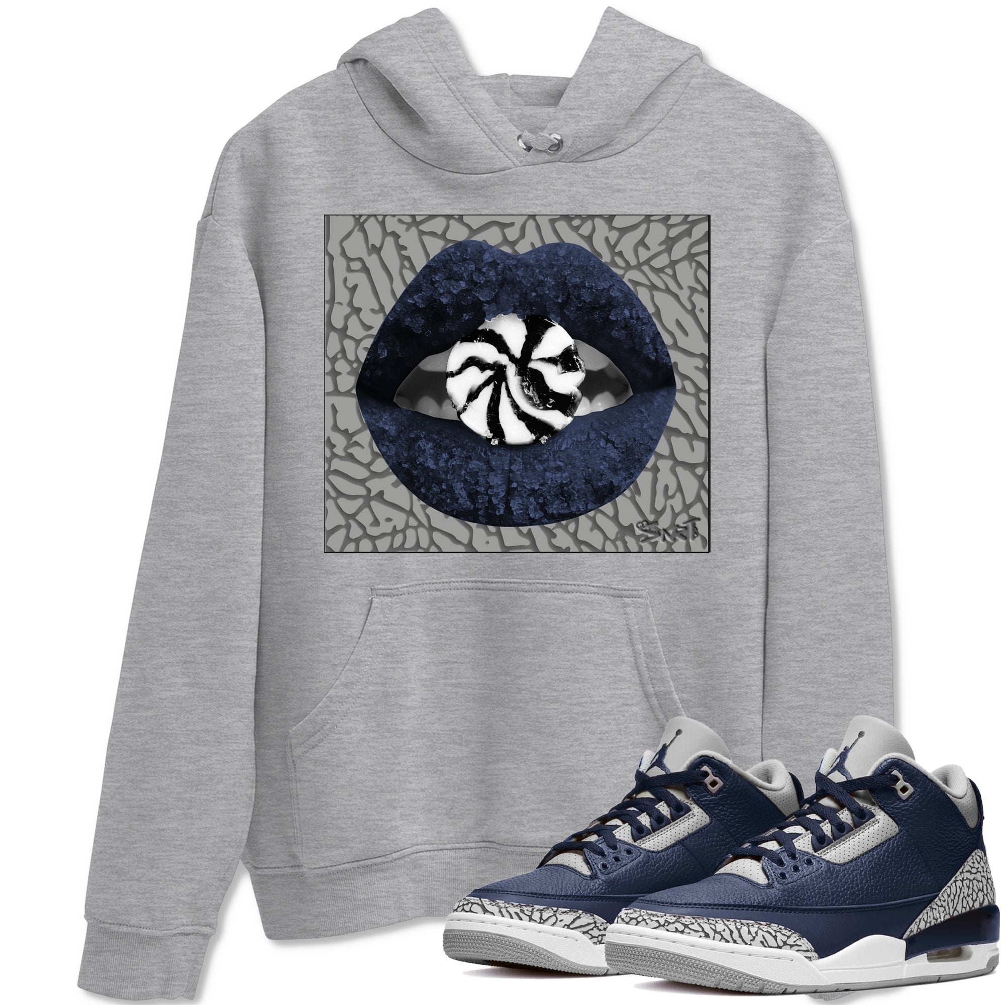 Jordan 3 Midnight Navy Shirt To Match Jordans Lips Candy Sneaker Tees Jordan 3 Midnight Navy Drip Gear Zone Sneaker Matching Clothing Unisex Shirts