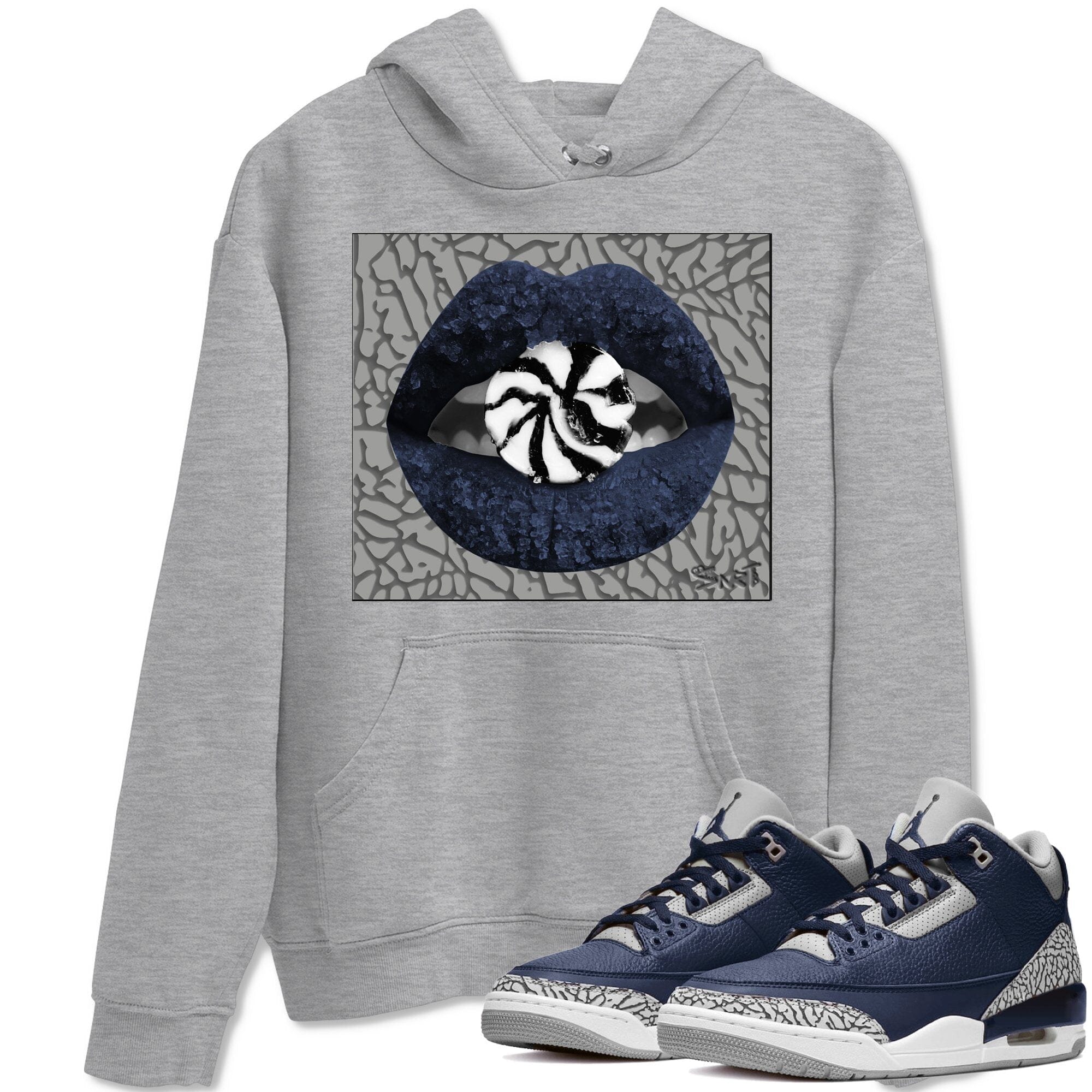 Jordan 3 Midnight Navy Shirt To Match Jordans Lips Candy Sneaker Tees Jordan 3 Midnight Navy Drip Gear Zone Sneaker Matching Clothing Unisex Shirts