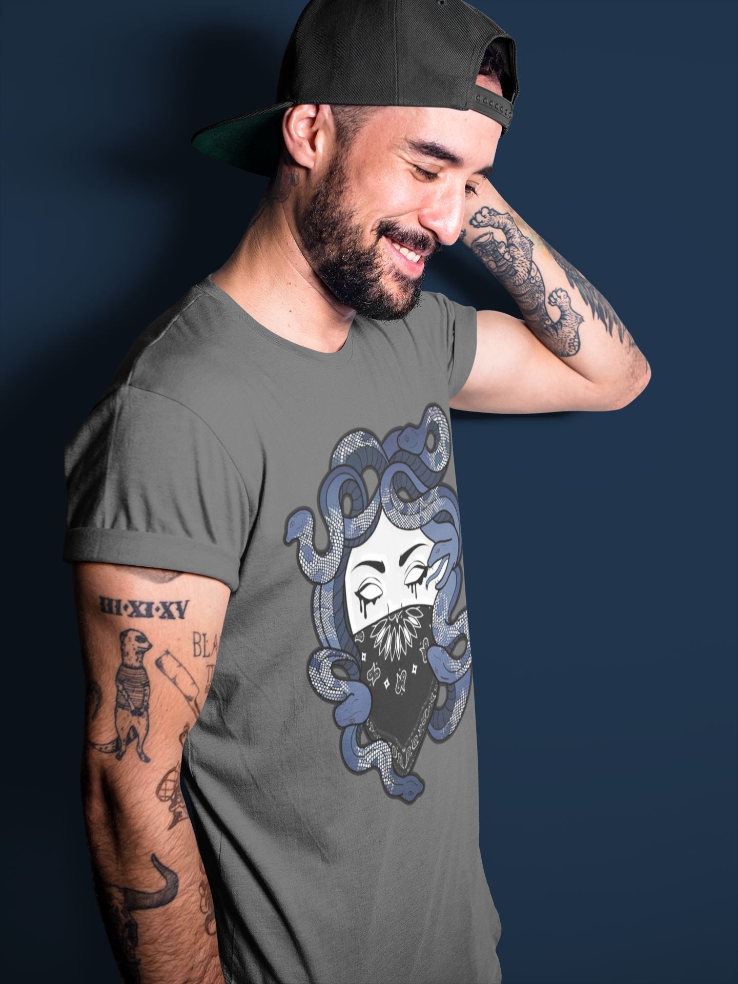 Jordan 3 Midnight Navy Shirt To Match Jordans Medusa Sneaker Tees Jordan 3 Midnight Navy Drip Gear Zone Sneaker Matching Clothing Unisex Shirts