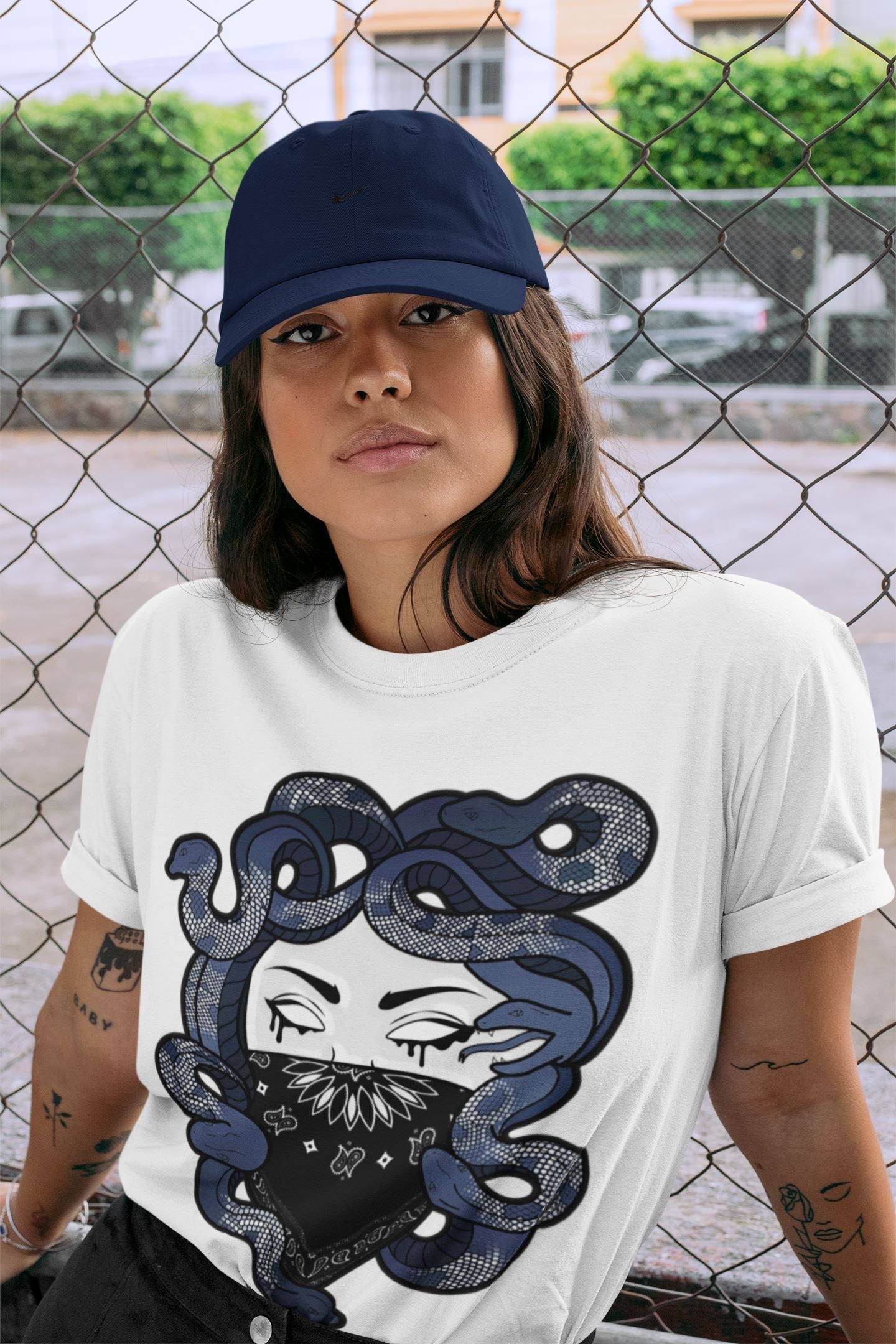 Jordan 3 Midnight Navy Shirt To Match Jordans Medusa Sneaker Tees Jordan 3 Midnight Navy Drip Gear Zone Sneaker Matching Clothing Unisex Shirts