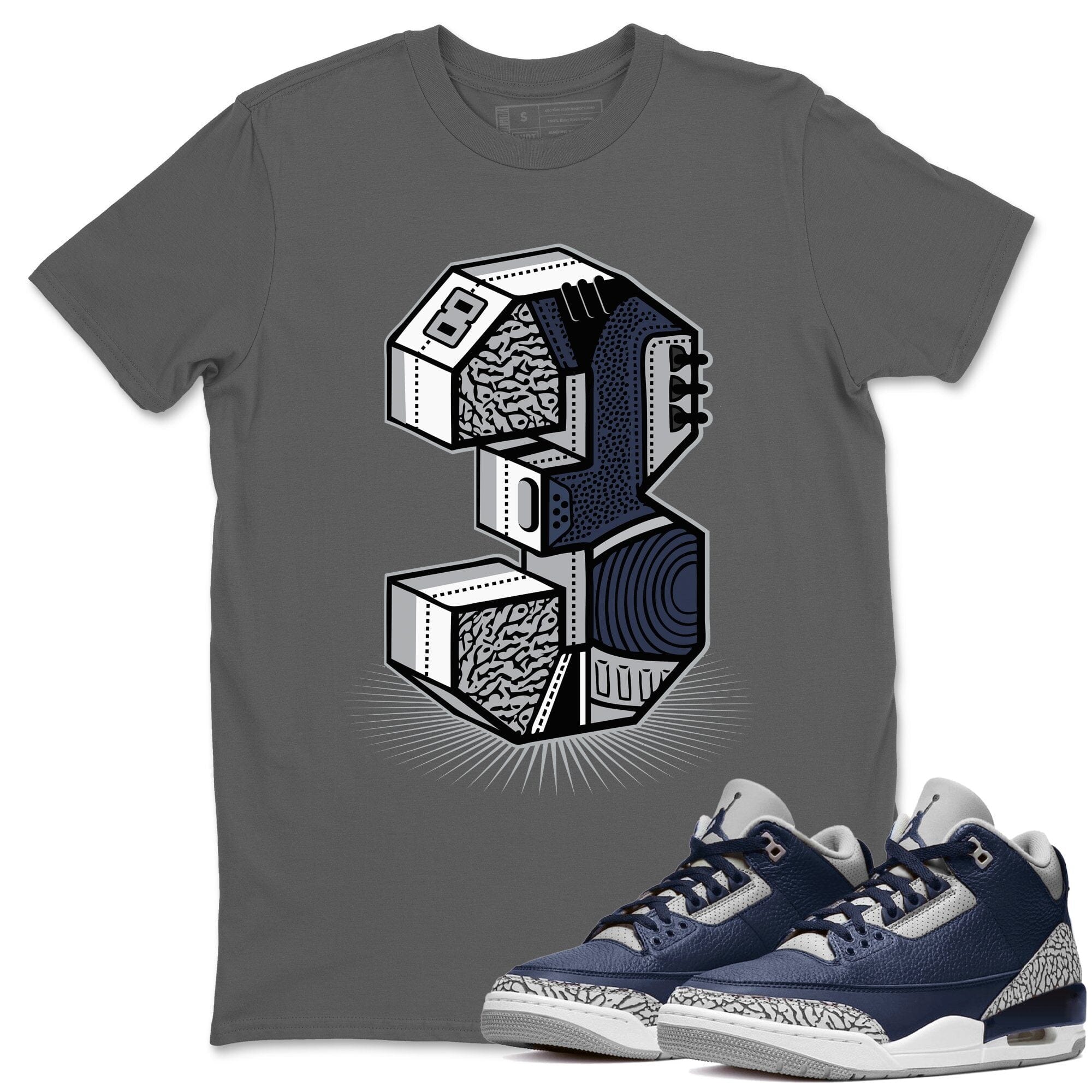 Jordan 3 Midnight Navy Shirt To Match Jordans Three Statue Sneaker Tees Jordan 3 Midnight Navy Drip Gear Zone Sneaker Matching Clothing Unisex Shirts