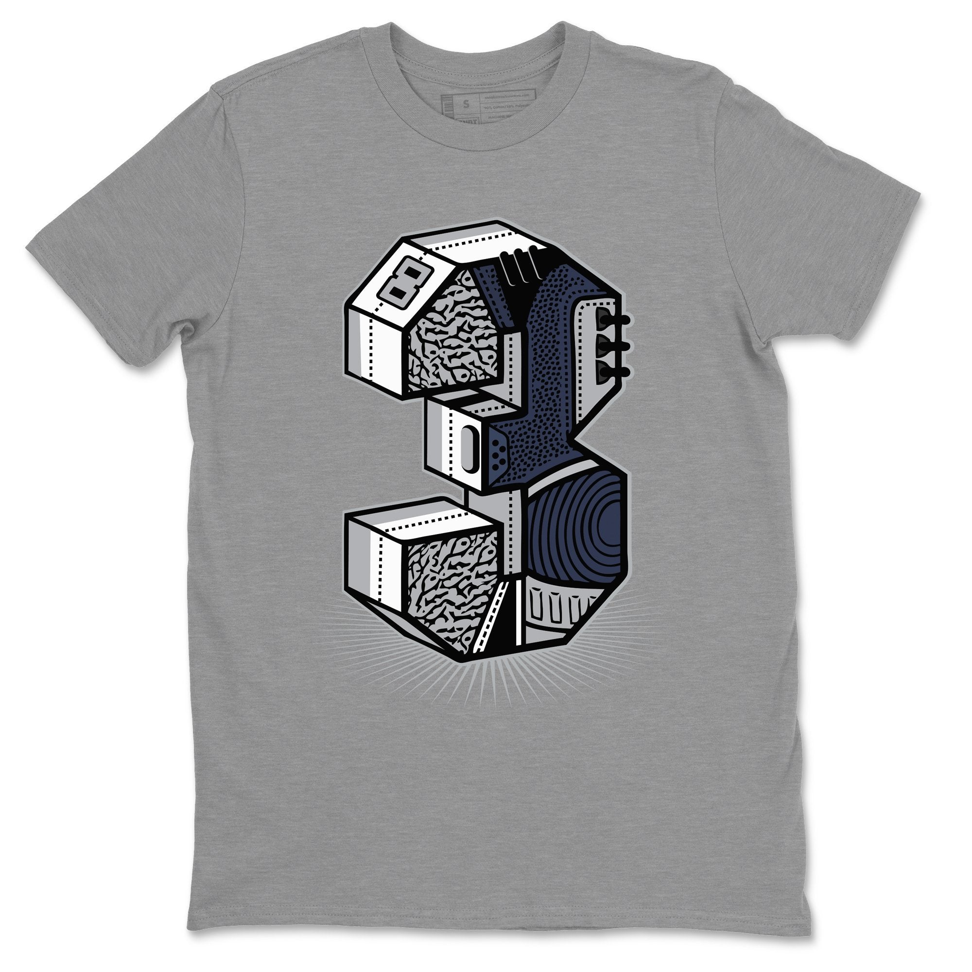 Jordan 3 Midnight Navy Shirt To Match Jordans Three Statue Sneaker Tees Jordan 3 Midnight Navy Drip Gear Zone Sneaker Matching Clothing Unisex Shirts