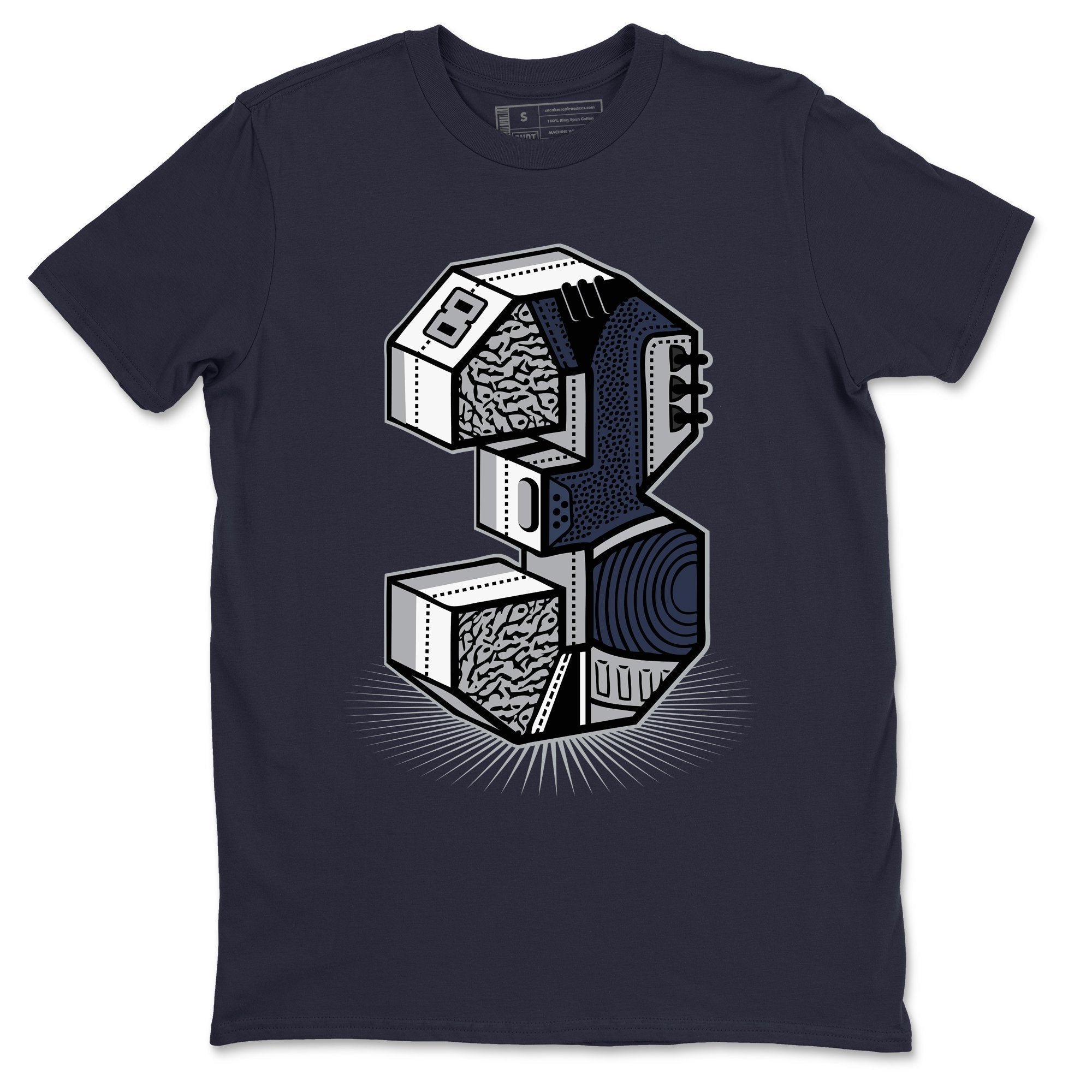 Jordan 3 Midnight Navy Shirt To Match Jordans Three Statue Sneaker Tees Jordan 3 Midnight Navy Drip Gear Zone Sneaker Matching Clothing Unisex Shirts