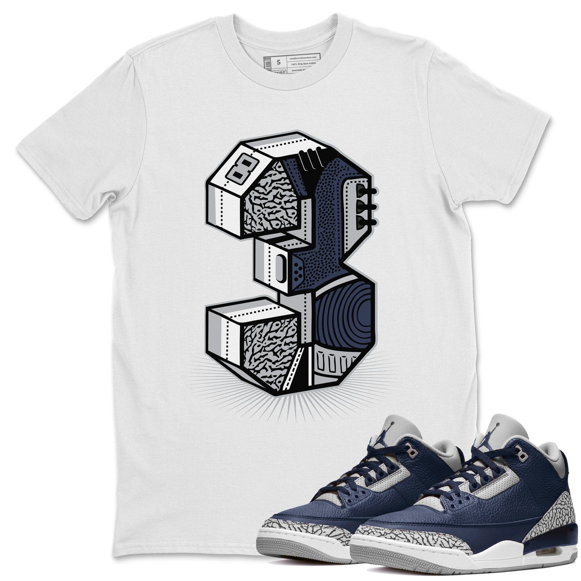 Jordan 3 Midnight Navy Shirt To Match Jordans Three Statue Sneaker Tees Jordan 3 Midnight Navy Drip Gear Zone Sneaker Matching Clothing Unisex Shirts