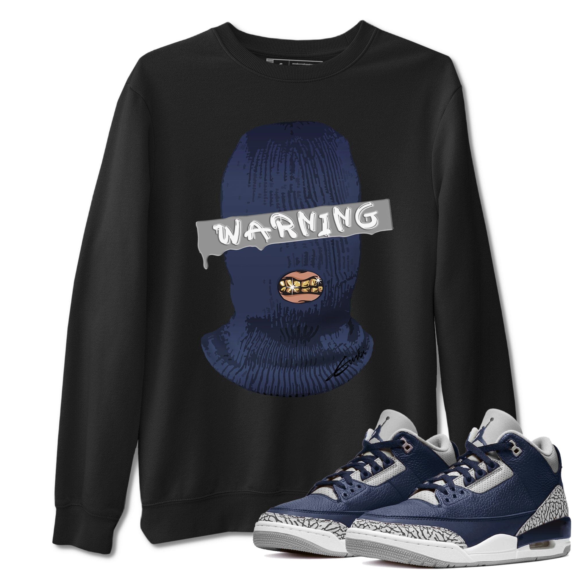 Jordan 3 Midnight Navy Shirt To Match Jordans Warning Sneaker Tees Jordan 3 Midnight Navy Drip Gear Zone Sneaker Matching Clothing Unisex Shirts