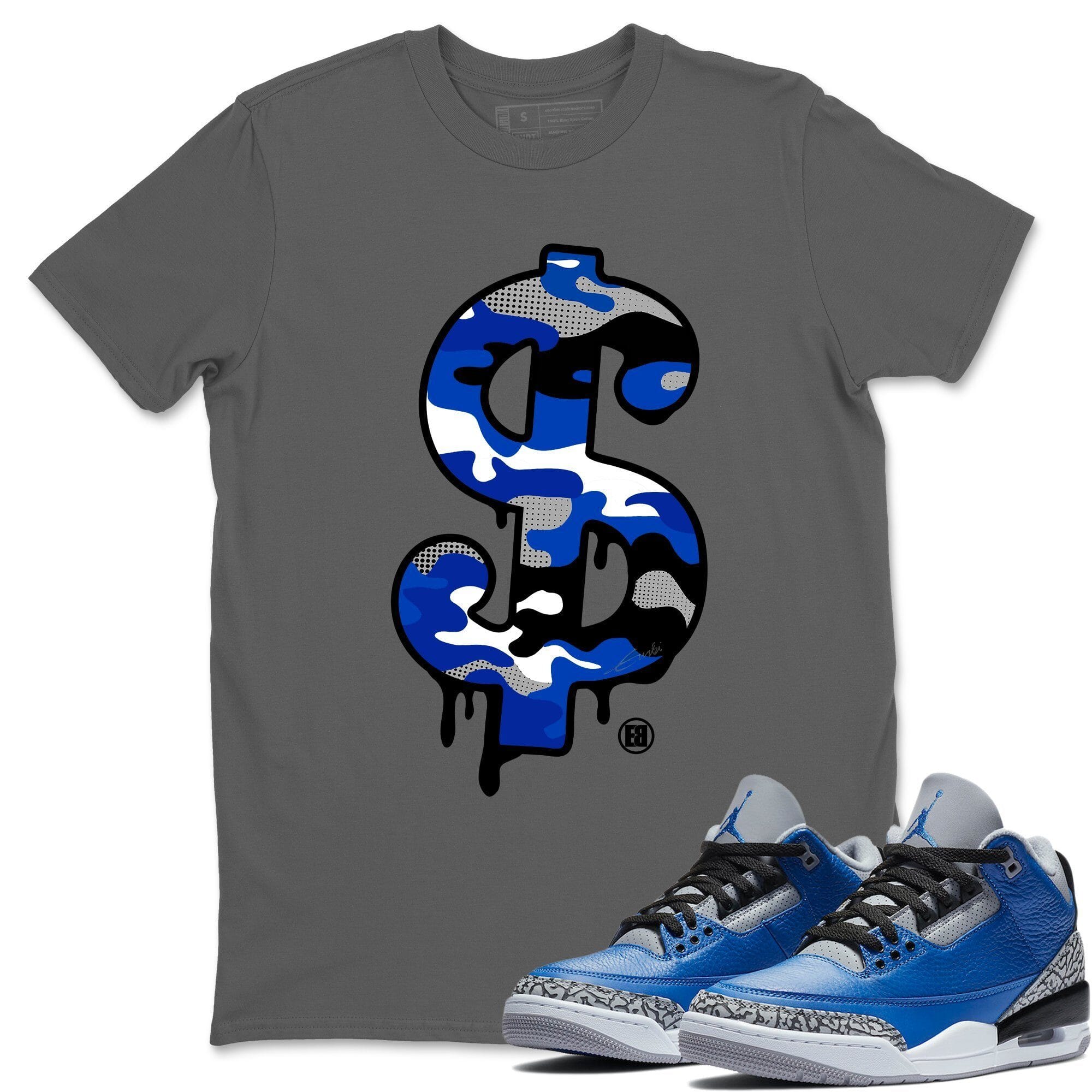 Jordan 3 Varsity Royal Shirt To Match Jordans Dollar Camo Sneaker Tees Jordan 3 Varsity Royal Drip Gear Zone Sneaker Matching Clothing Unisex Shirts