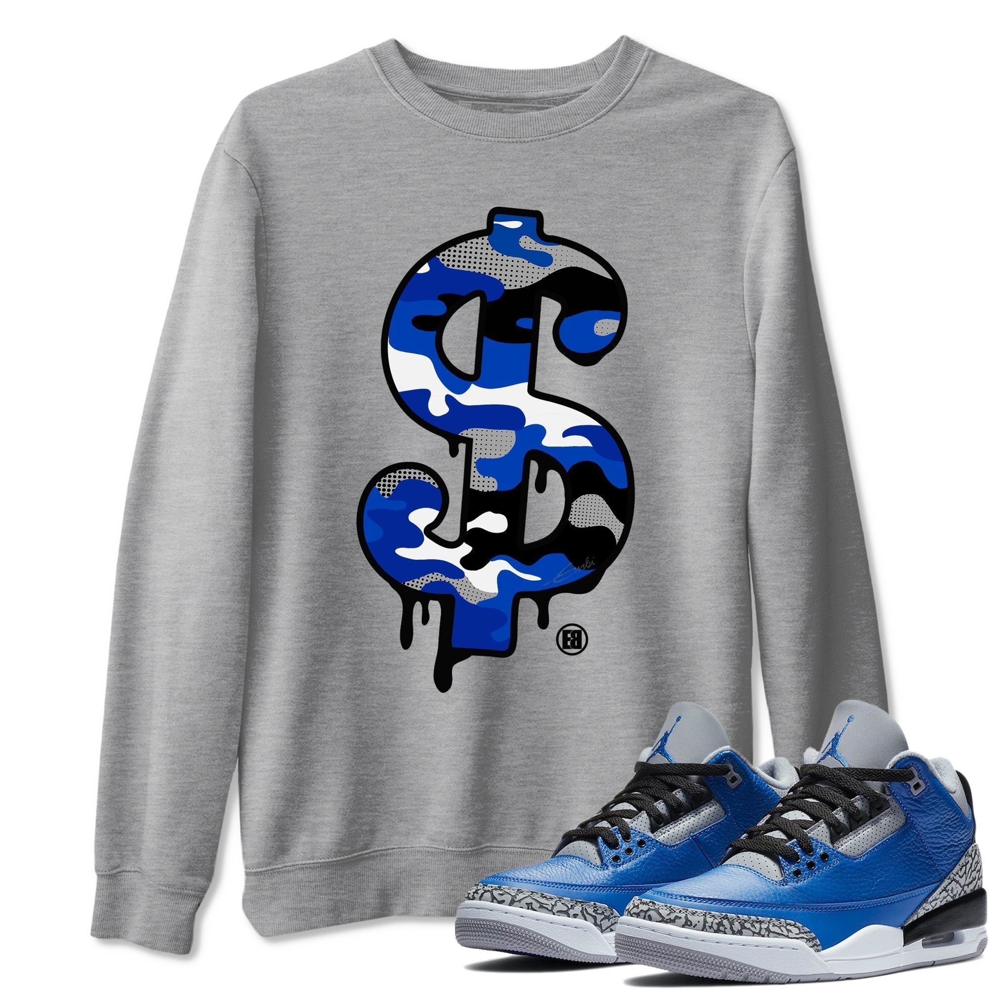 Jordan 3 Varsity Royal Shirt To Match Jordans Dollar Camo Sneaker Tees Jordan 3 Varsity Royal Drip Gear Zone Sneaker Matching Clothing Unisex Shirts