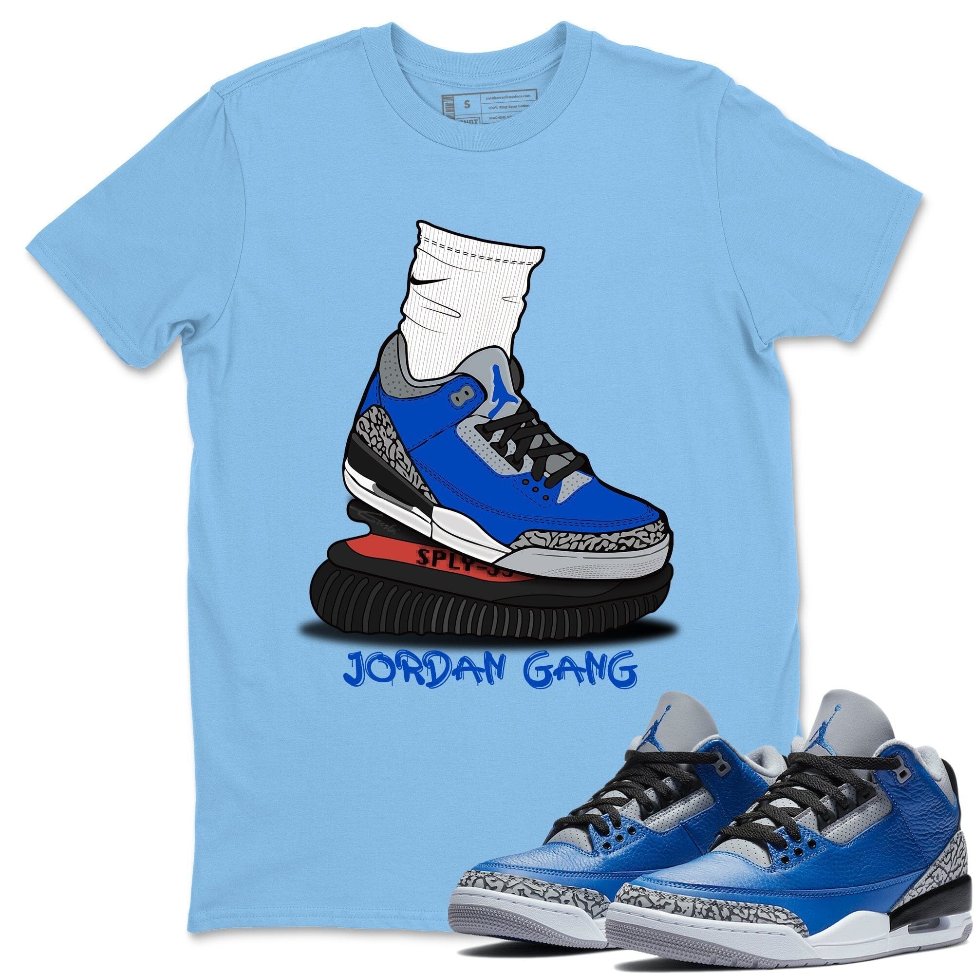 Jordan 3 Varsity Royal Shirt To Match Jordans Jordan Gang Sneaker Tees Jordan 3 Varsity Royal Drip Gear Zone Sneaker Matching Clothing Unisex Shirts