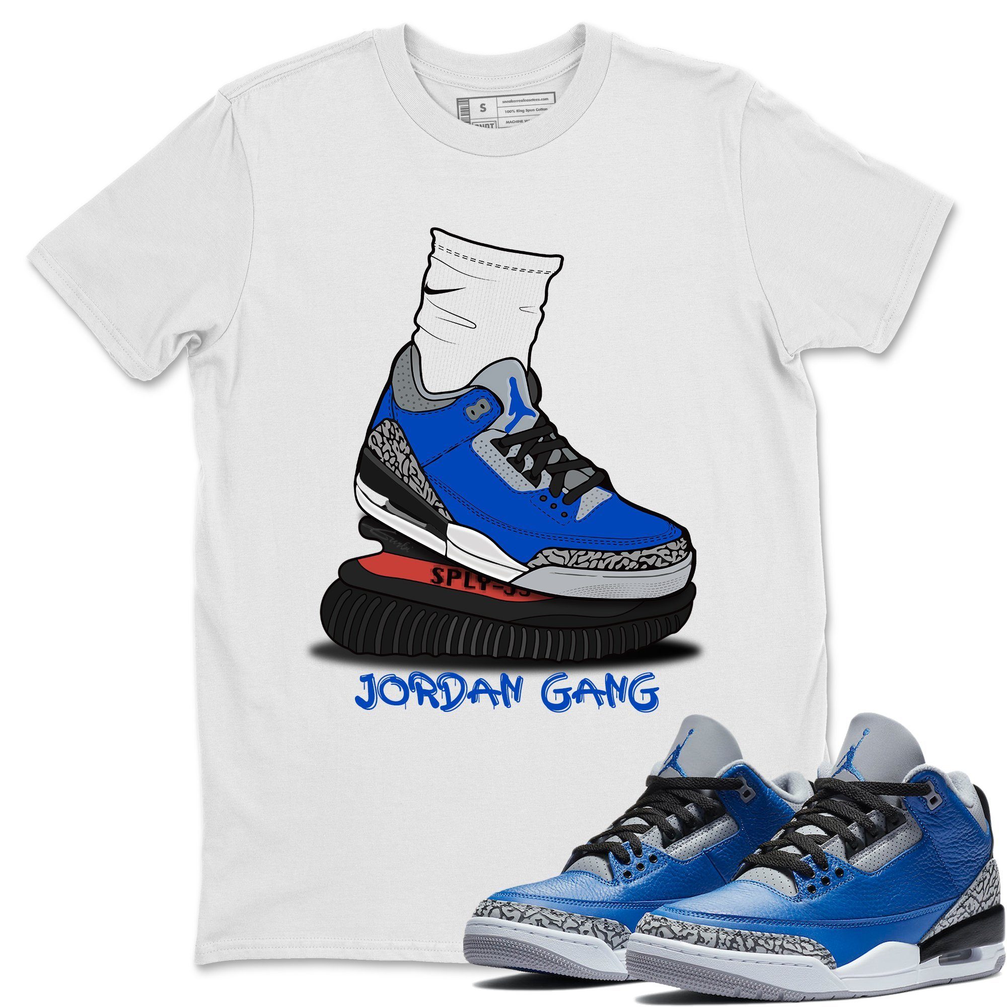 Jordan 3 Varsity Royal Shirt To Match Jordans Jordan Gang Sneaker Tees Jordan 3 Varsity Royal Drip Gear Zone Sneaker Matching Clothing Unisex Shirts
