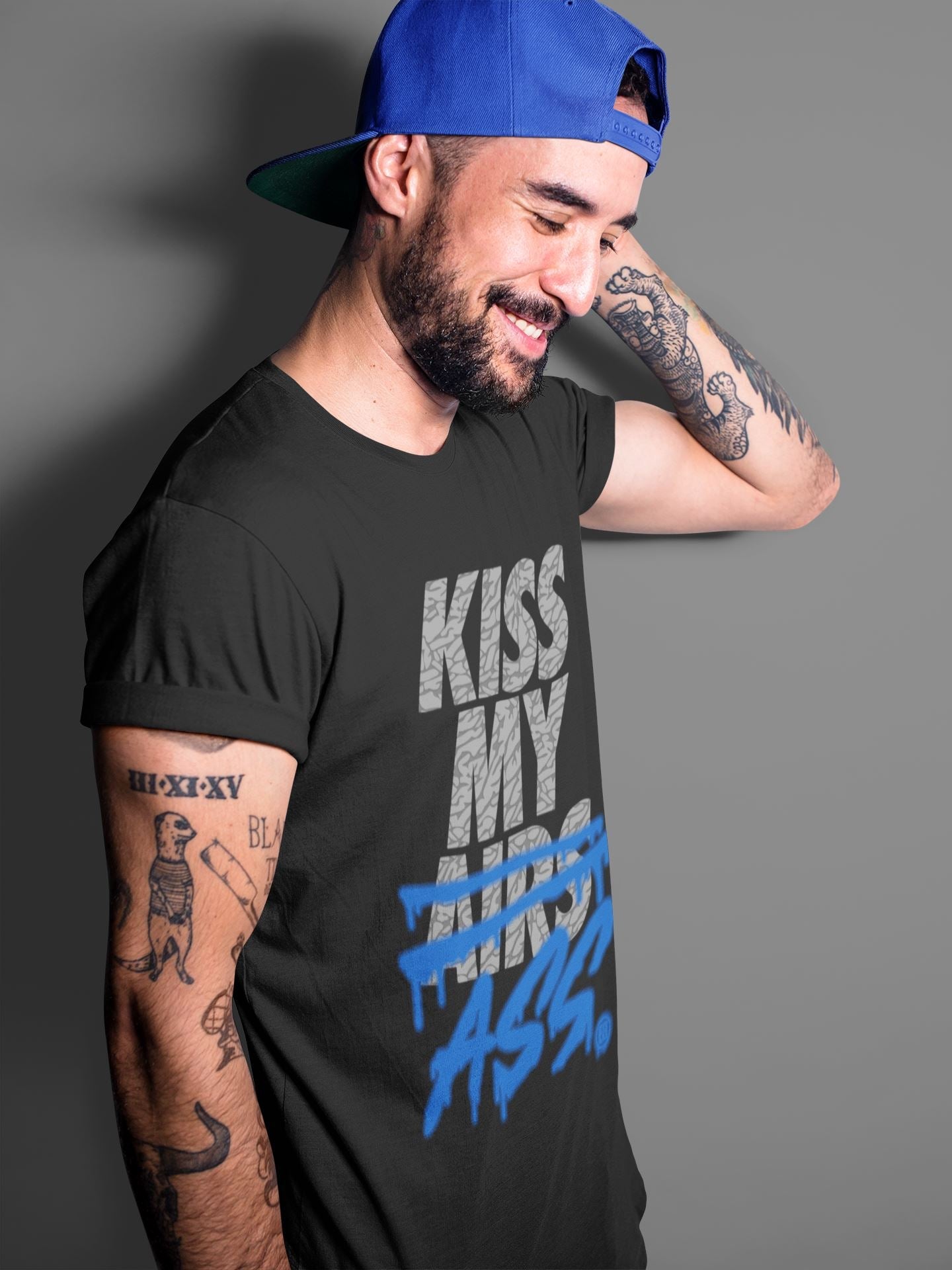 Jordan 3 Varsity Royal Shirt To Match Jordans Kiss My Ass Sneaker Tees Jordan 3 Varsity Royal Drip Gear Zone Sneaker Matching Clothing Unisex Shirts