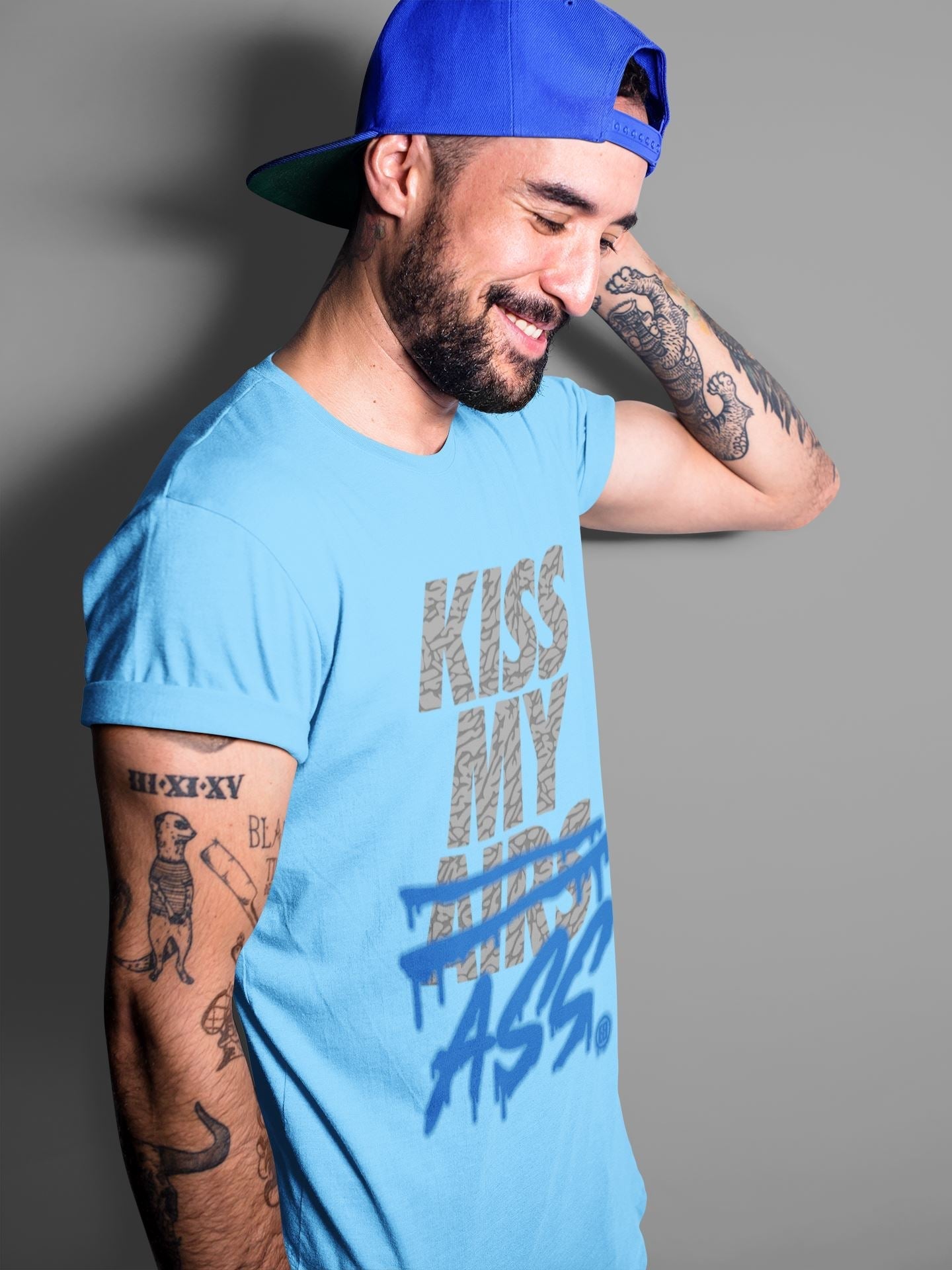 Jordan 3 Varsity Royal Shirt To Match Jordans Kiss My Ass Sneaker Tees Jordan 3 Varsity Royal Drip Gear Zone Sneaker Matching Clothing Unisex Shirts