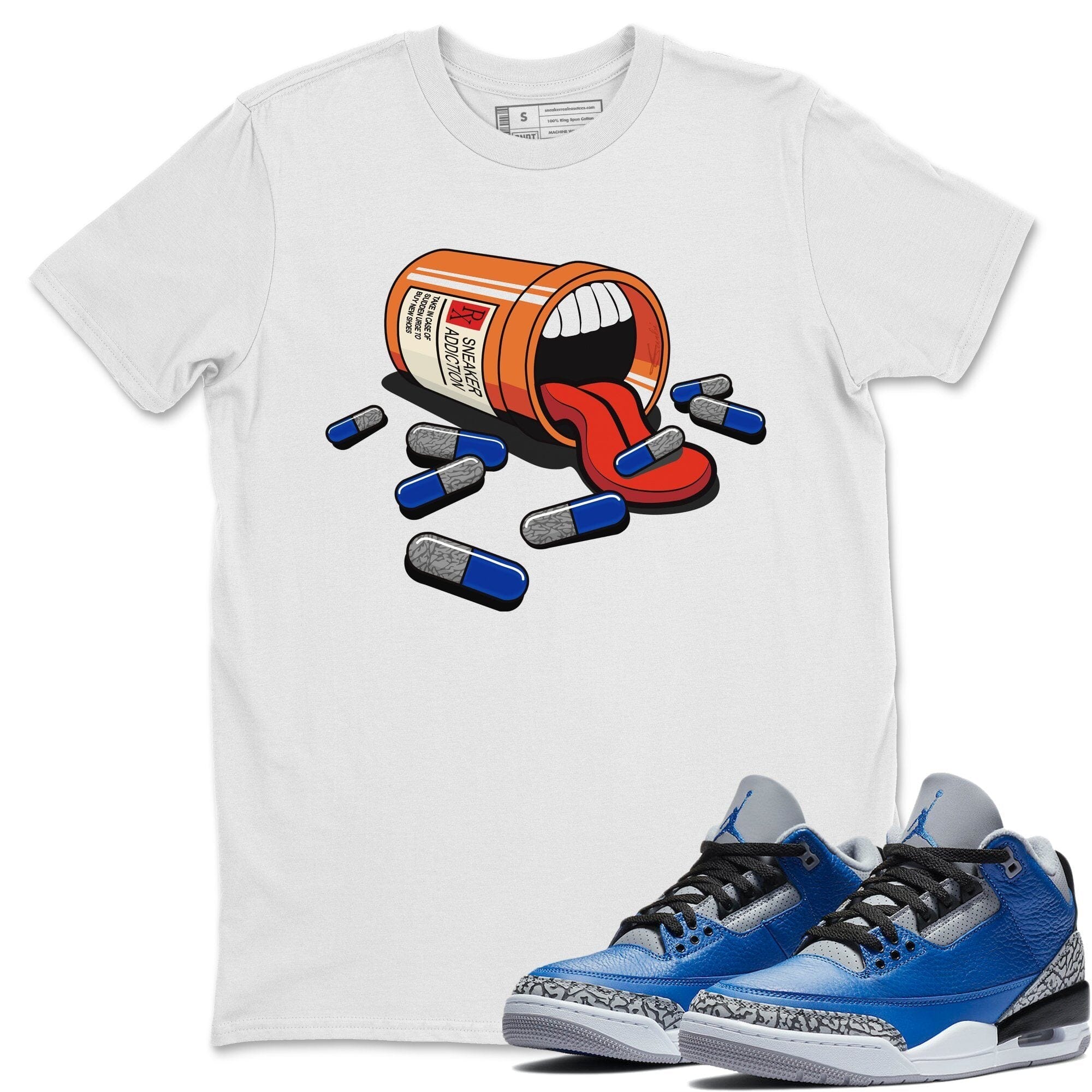 Jordan 3 Varsity Royal Shirt To Match Jordans Sneaker Addiction Sneaker Tees Jordan 3 Varsity Royal Drip Gear Zone Sneaker Matching Clothing Unisex Shirts