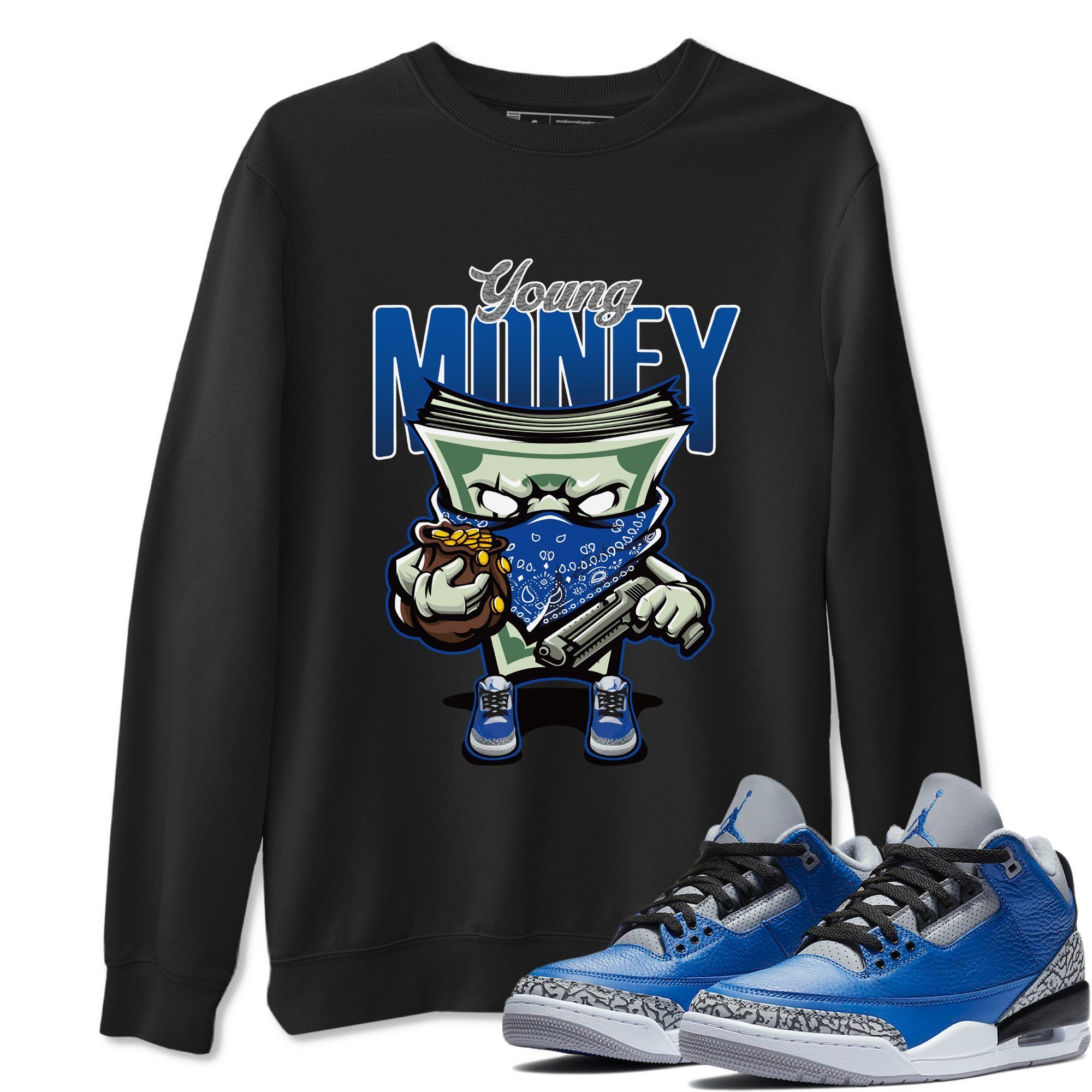 Jordan 3 Varsity Royal Shirt To Match Jordans Young Money Sneaker Tees Jordan 3 Varsity Royal Drip Gear Zone Sneaker Matching Clothing Unisex Shirts