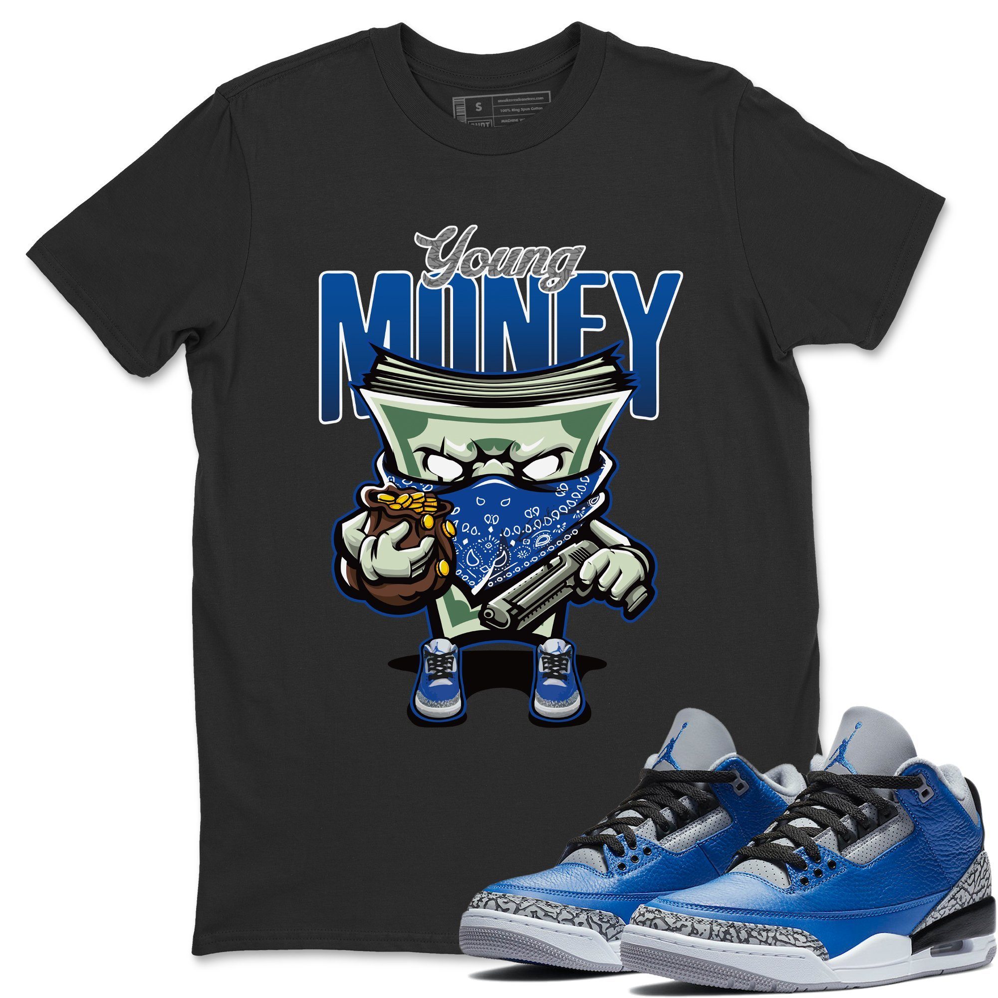 Jordan 3 Varsity Royal Shirt To Match Jordans Young Money Sneaker Tees Jordan 3 Varsity Royal Drip Gear Zone Sneaker Matching Clothing Unisex Shirts