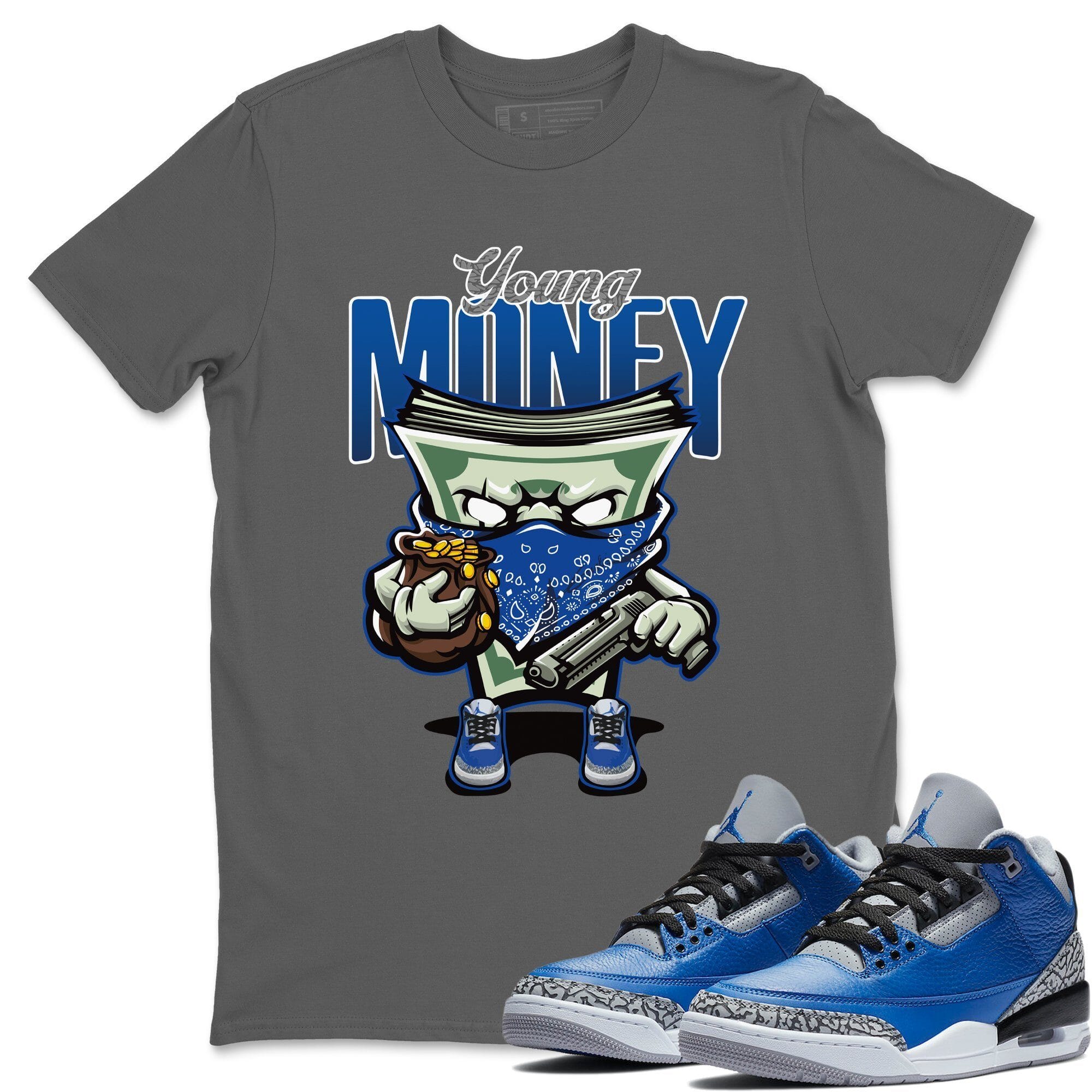 Jordan 3 Varsity Royal Shirt To Match Jordans Young Money Sneaker Tees Jordan 3 Varsity Royal Drip Gear Zone Sneaker Matching Clothing Unisex Shirts