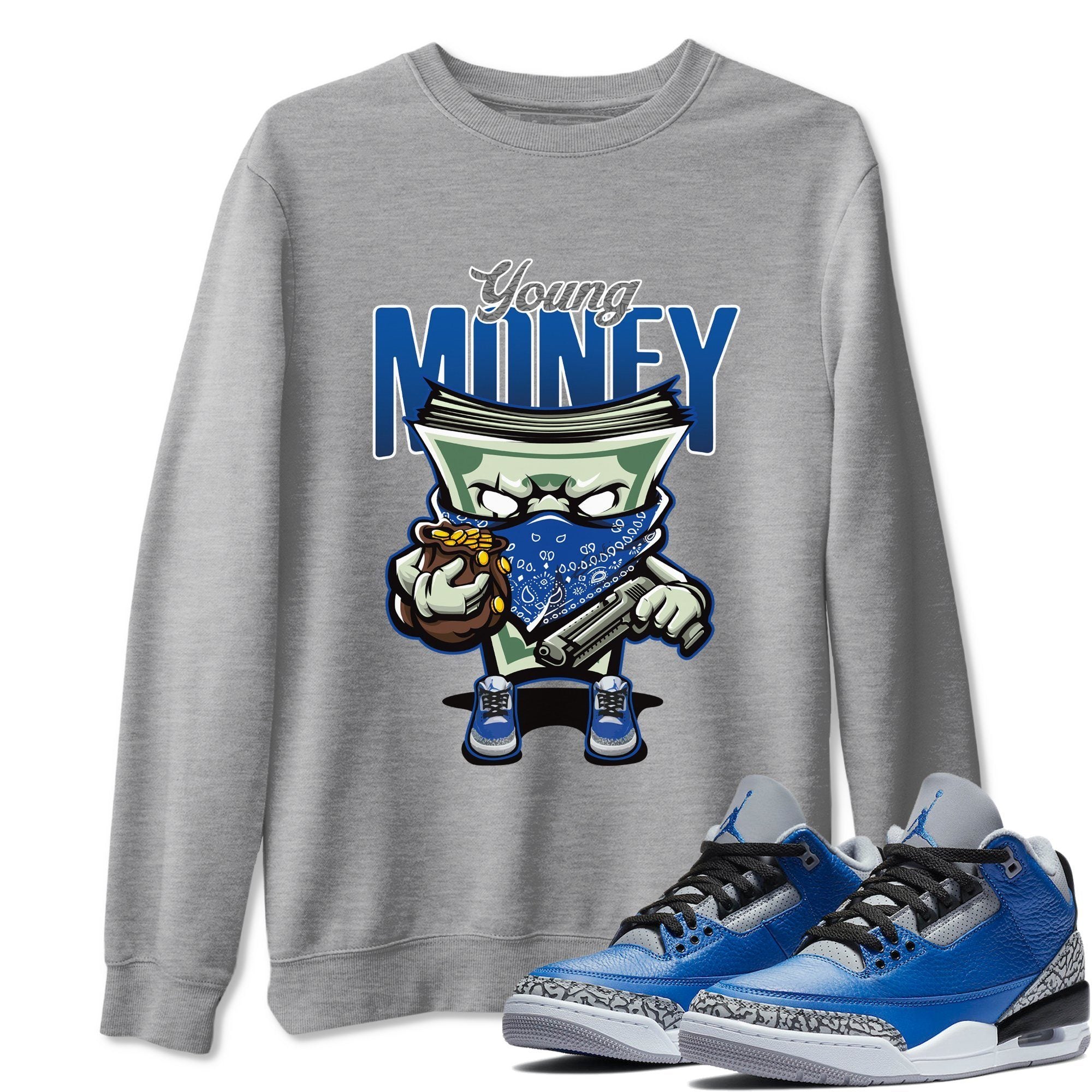 Jordan 3 Varsity Royal Shirt To Match Jordans Young Money Sneaker Tees Jordan 3 Varsity Royal Drip Gear Zone Sneaker Matching Clothing Unisex Shirts